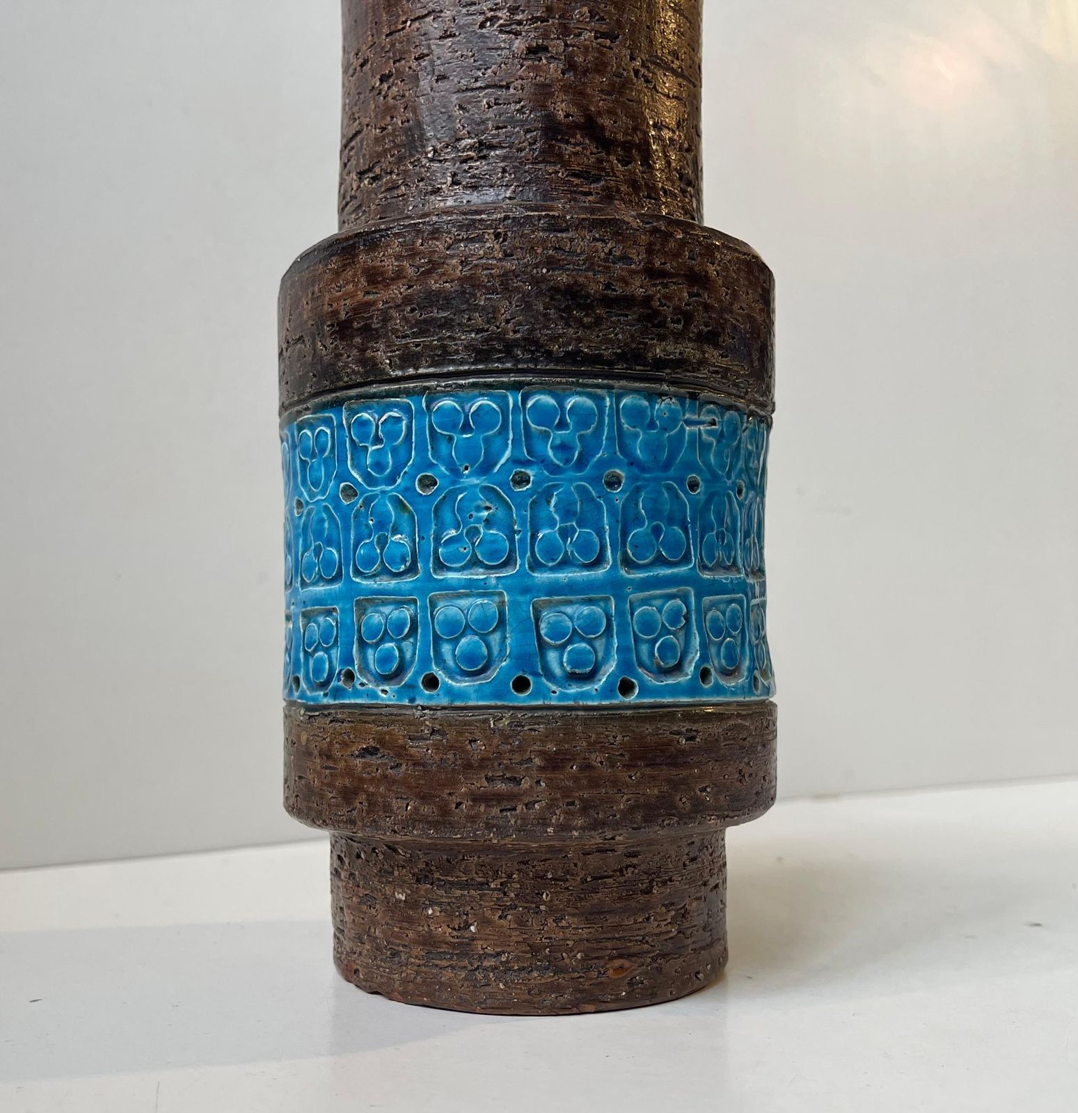 Italian Stoneware Vase Rimini Blue By Aldo Londi For Bitossi, 1960s photo Home Decor