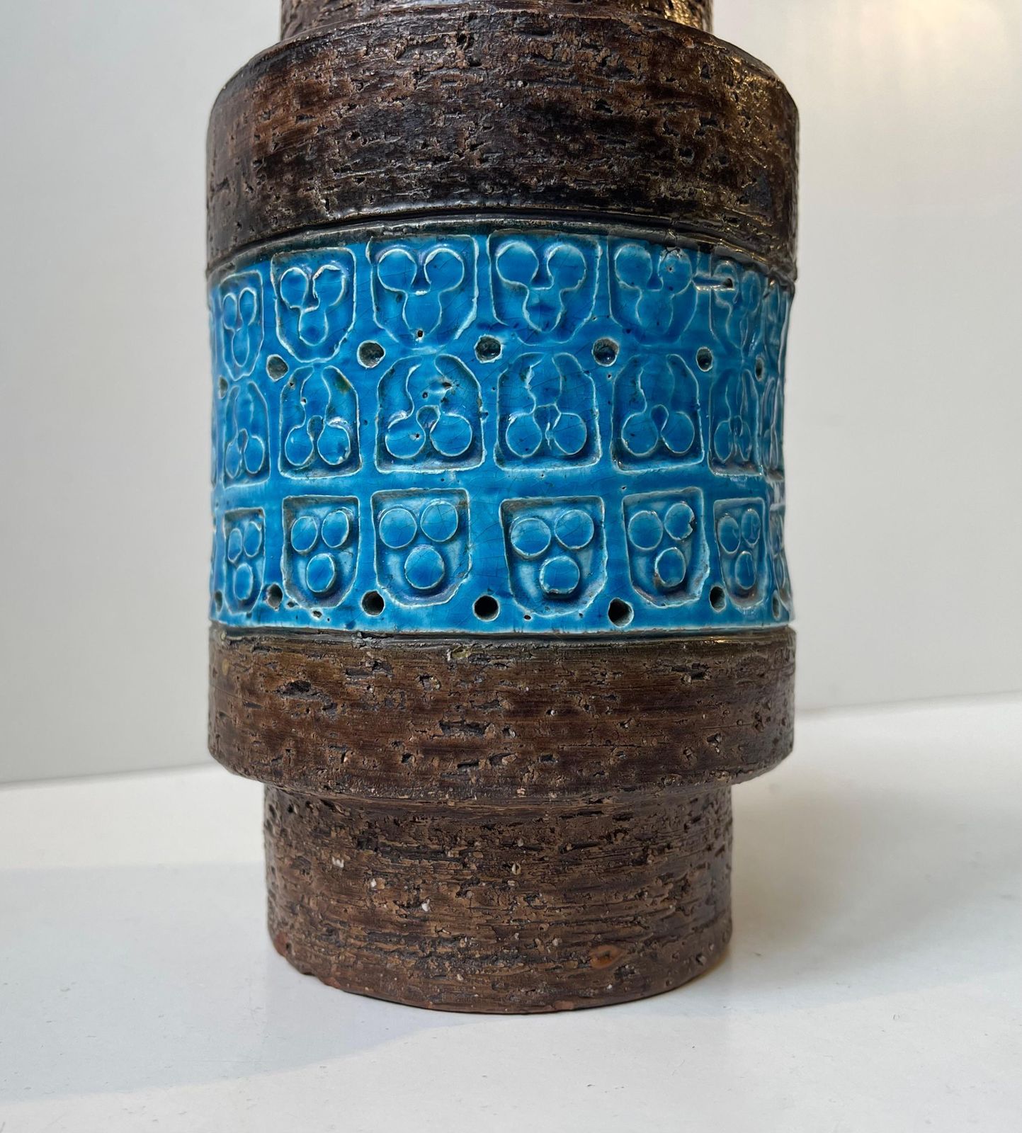 Italian Stoneware Vase Rimini Blue By Aldo Londi For Bitossi, 1960s photo 214.0