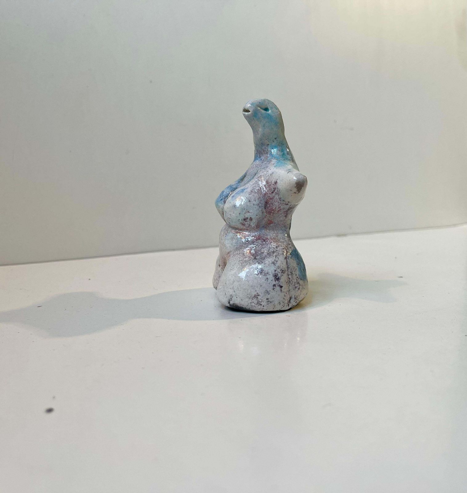Scandinavian Surreal Female Figurine 'Lizard Queen' In The Style Of åke Holm photo vintage