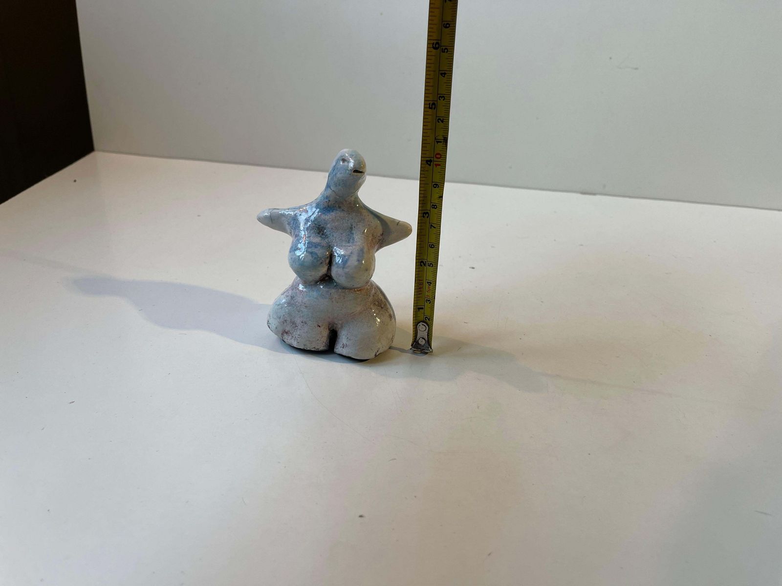 photo for sale Scandinavian Surreal Female Figurine 'Lizard Queen' In The Style Of åke Holm
