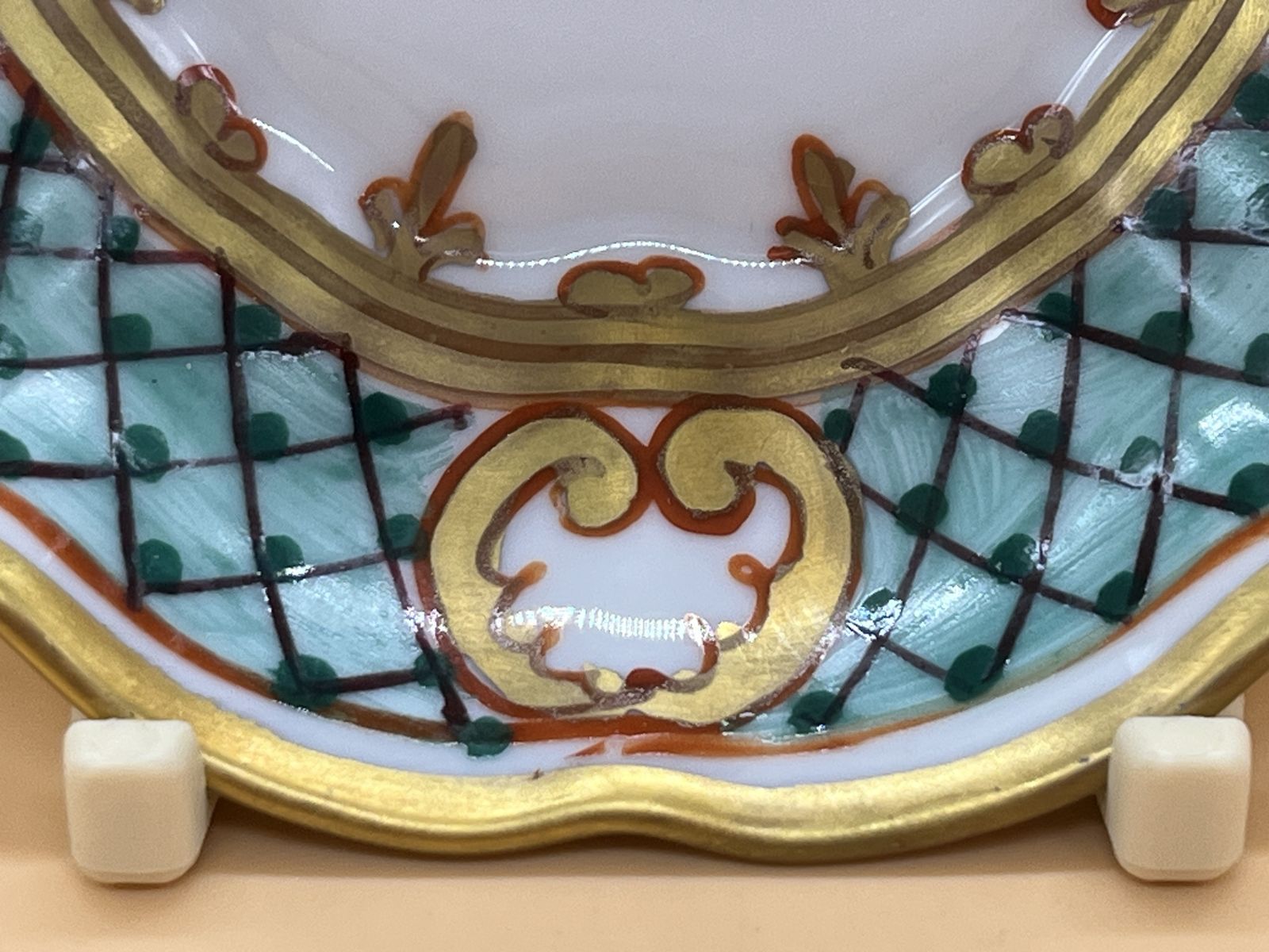 Dumont Limoges Porcelain Hand Painted Floral Miniature Decorative / Cabinet Display Tea Cup And Saucer Duo. photo furniture