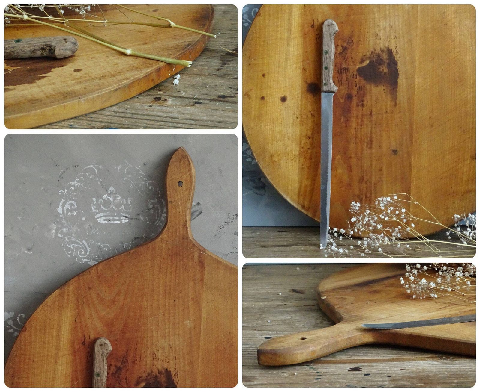 photo for sale Large Round Wood Charcuterie Board: Rustic Farmhouse Kitchen Decor