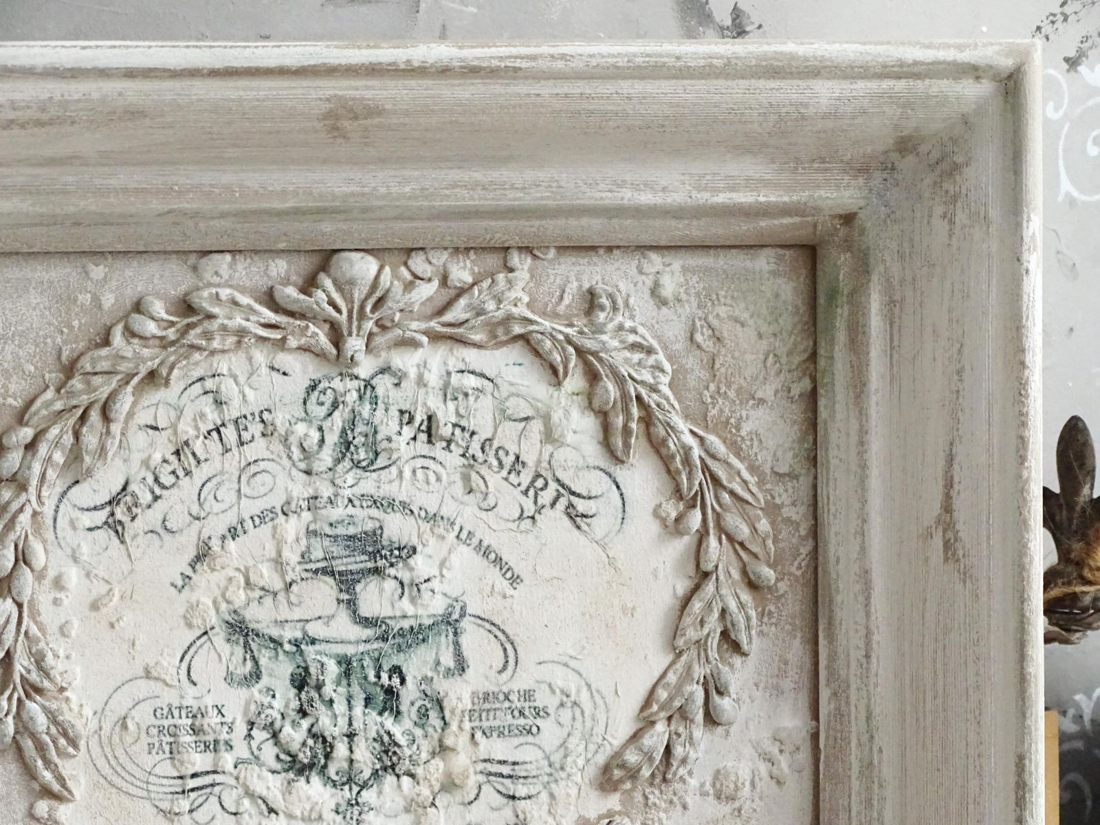 Antiqued French Decor Wall Panel: Ornate Baroque Chateau Style photo furniture