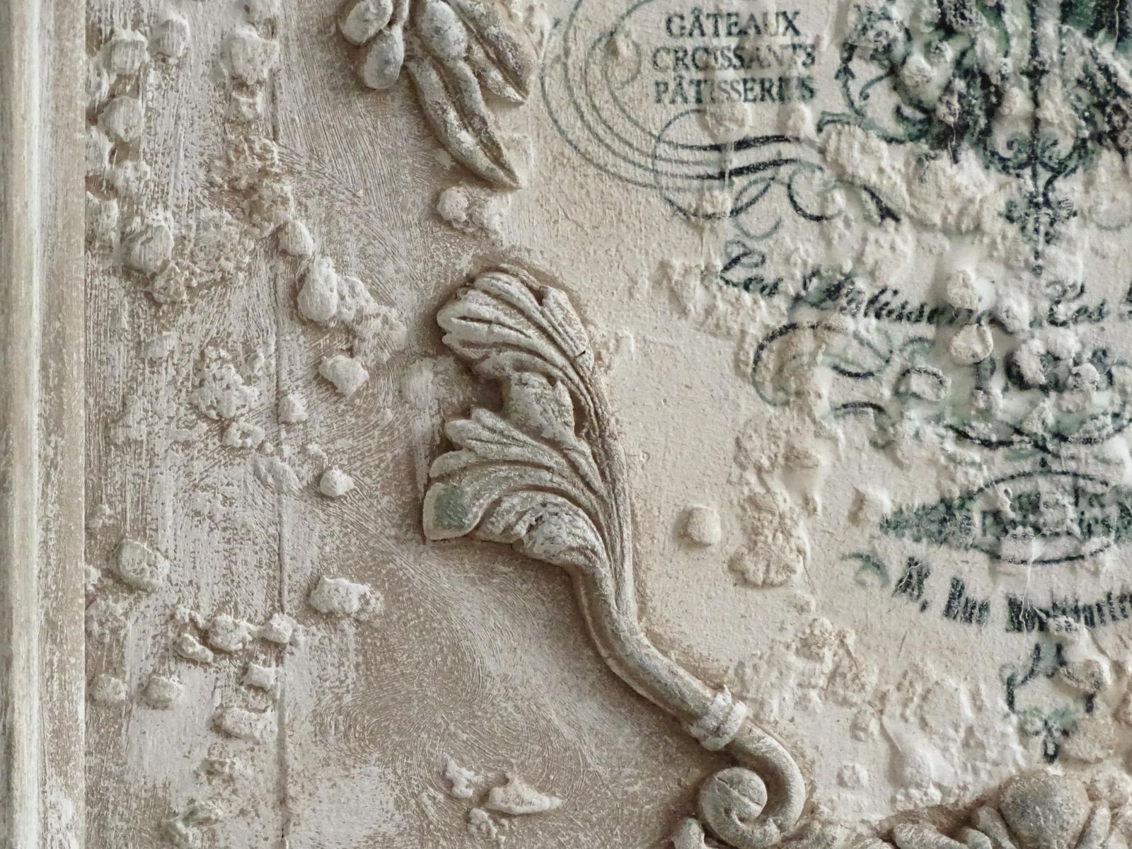 Antiqued French Decor Wall Panel: Ornate Baroque Chateau Style photo vintage