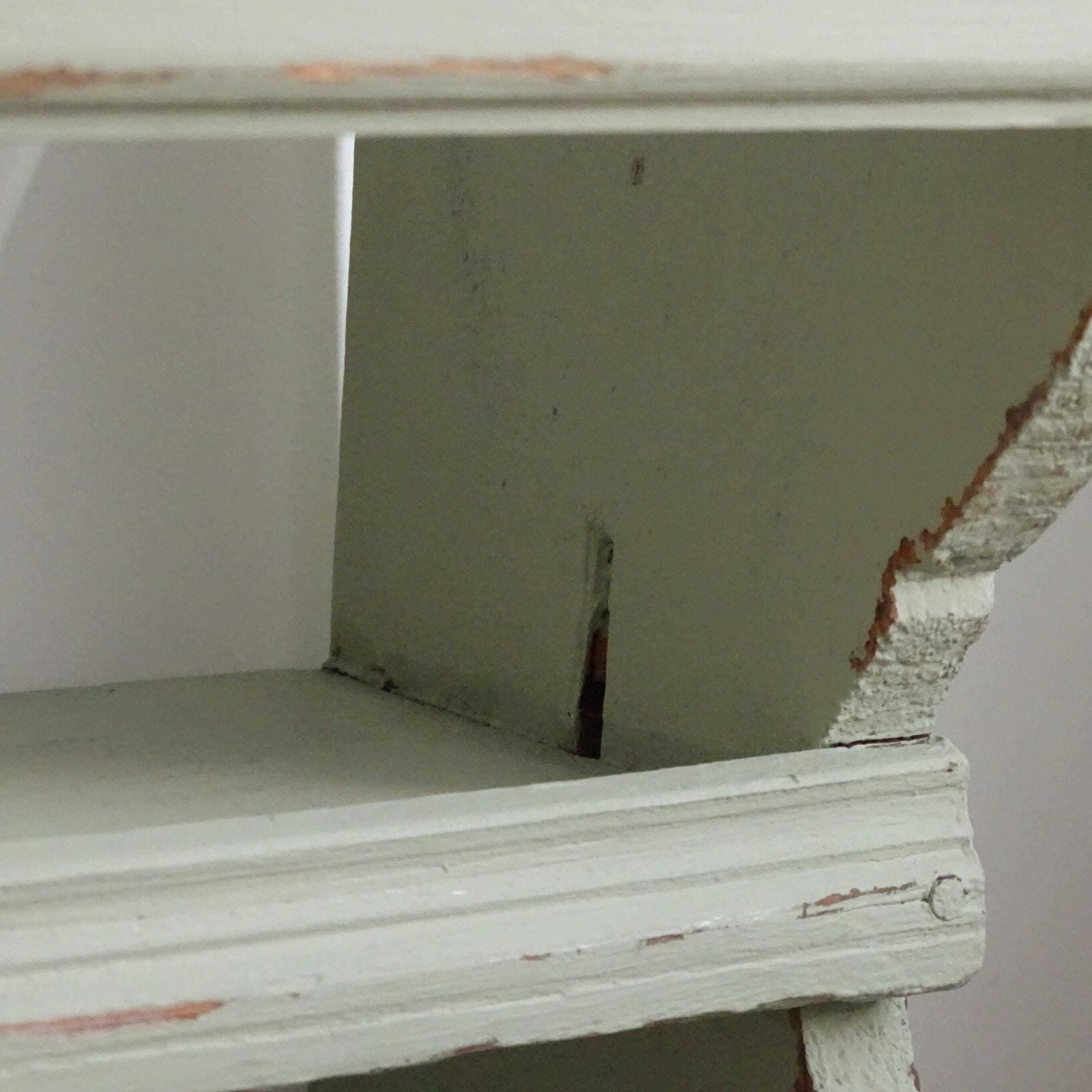 Green French Wood 3 Tier Plate Rack: Shabby Chic Farmhouse Display photo vinterior