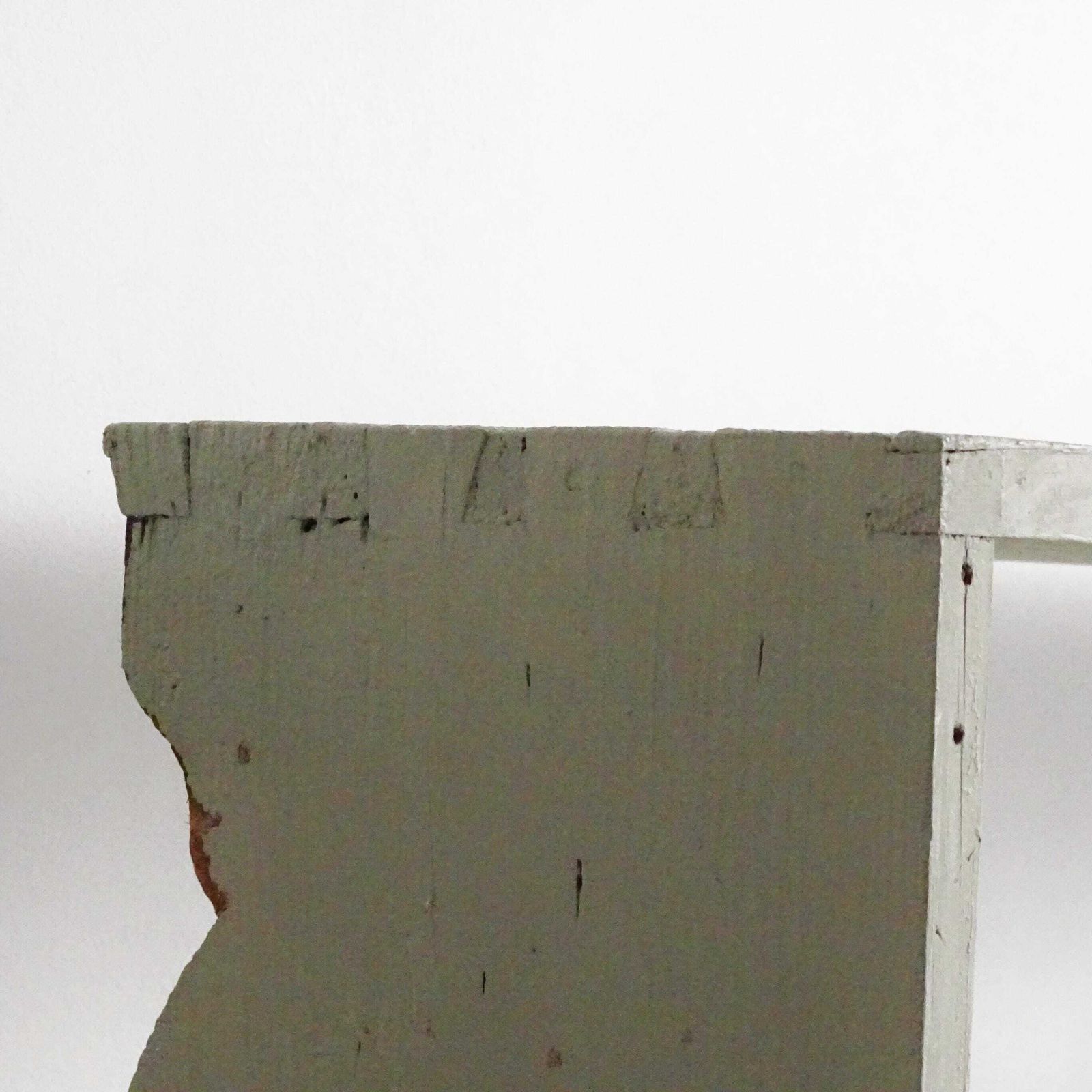 photo for sale Green French Wood 3 Tier Plate Rack: Shabby Chic Farmhouse Display