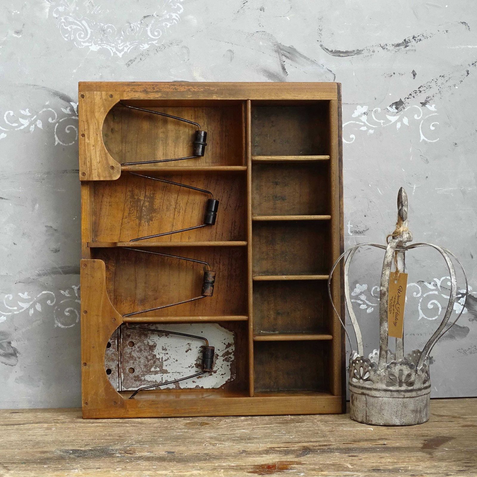 Antique French Wood Cash Register Drawer: Coin Tray Organizer photo Home Decor