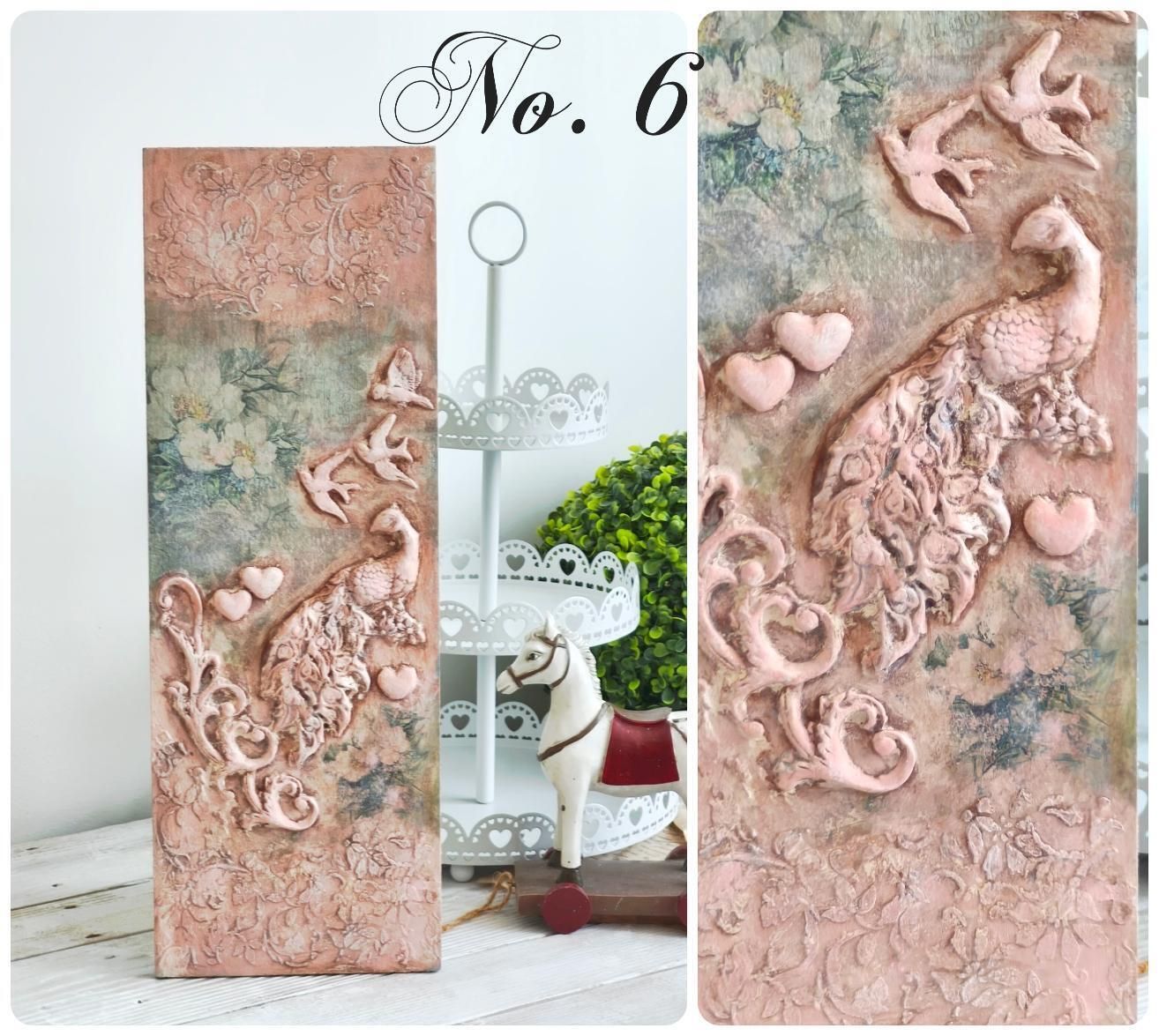 French Country Birds Wall Panel: Shabby Chic Ornate Wood Plaque photo buy