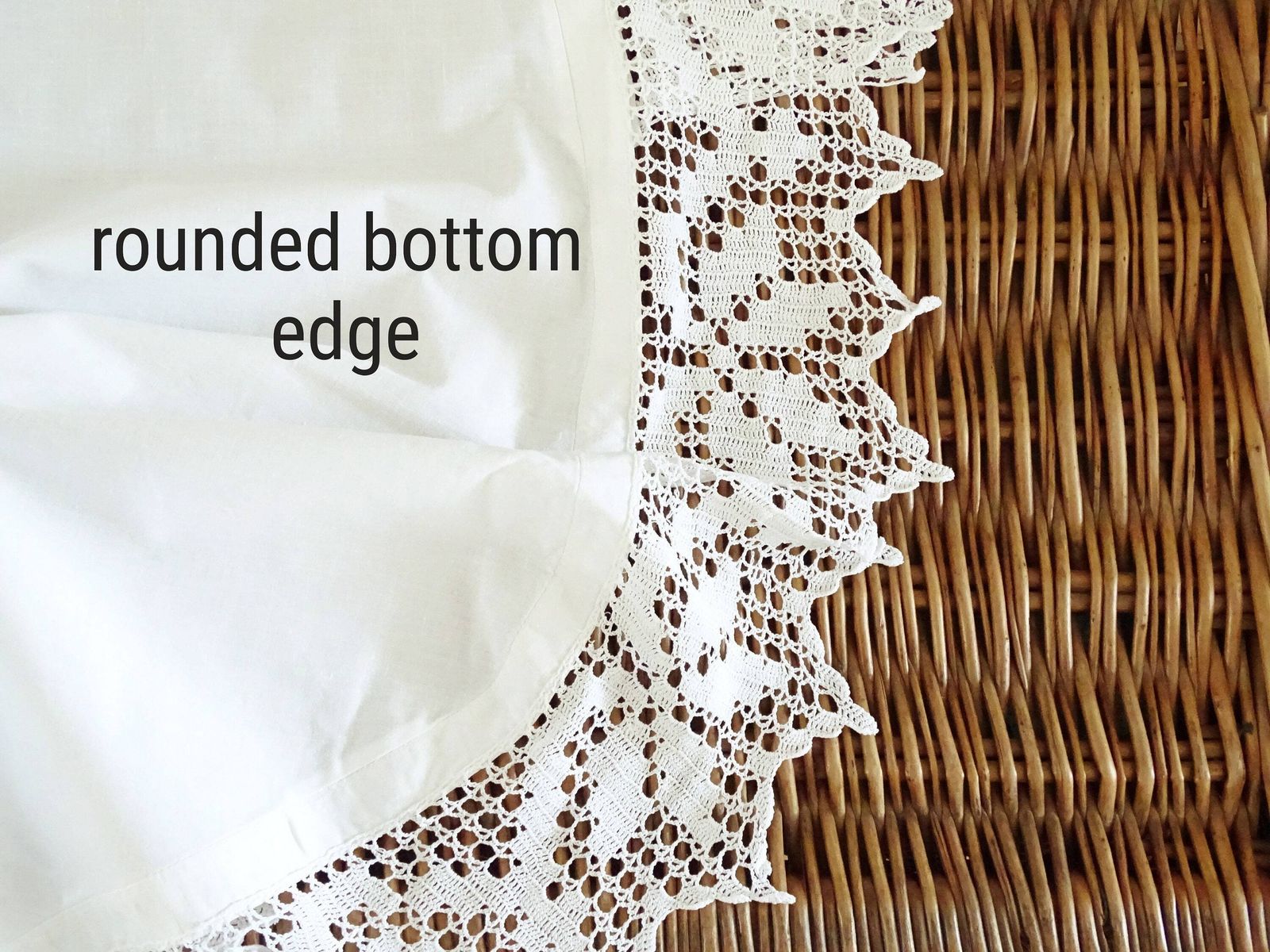 Antique Lace Cafe Curtain: Hand Crochet Trim, French Style Valance photo vinterior