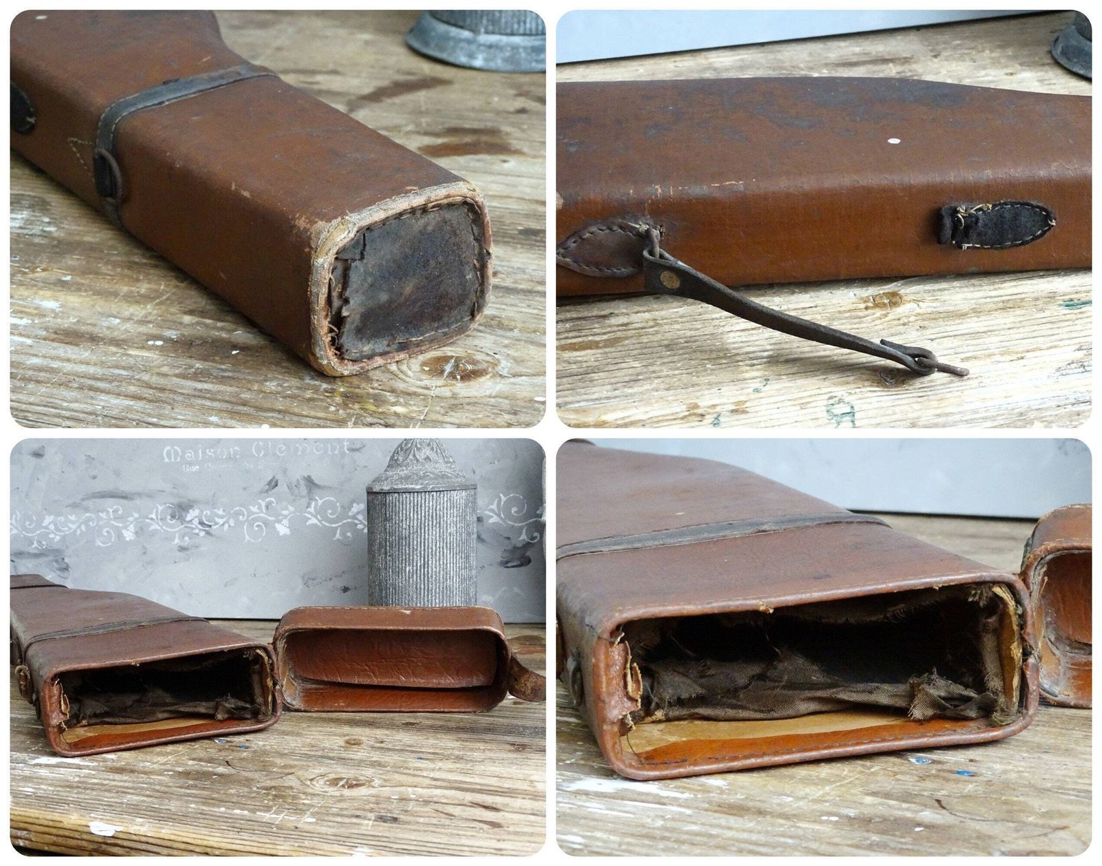 photo for sale 30s French Hunting Gun Case Leg Of Mutton, Hard Shotgun Gun Case, Gun Carrying Case, Weapon Case, Gun Cover, Gun Sleeve, Hunter Gift