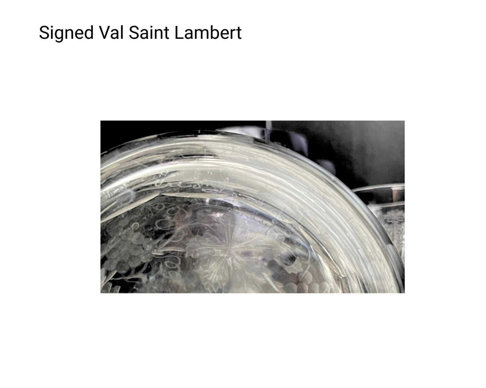 Val Saint Lambert Grapevine Decanter (Gesigneerd) photo vinterior