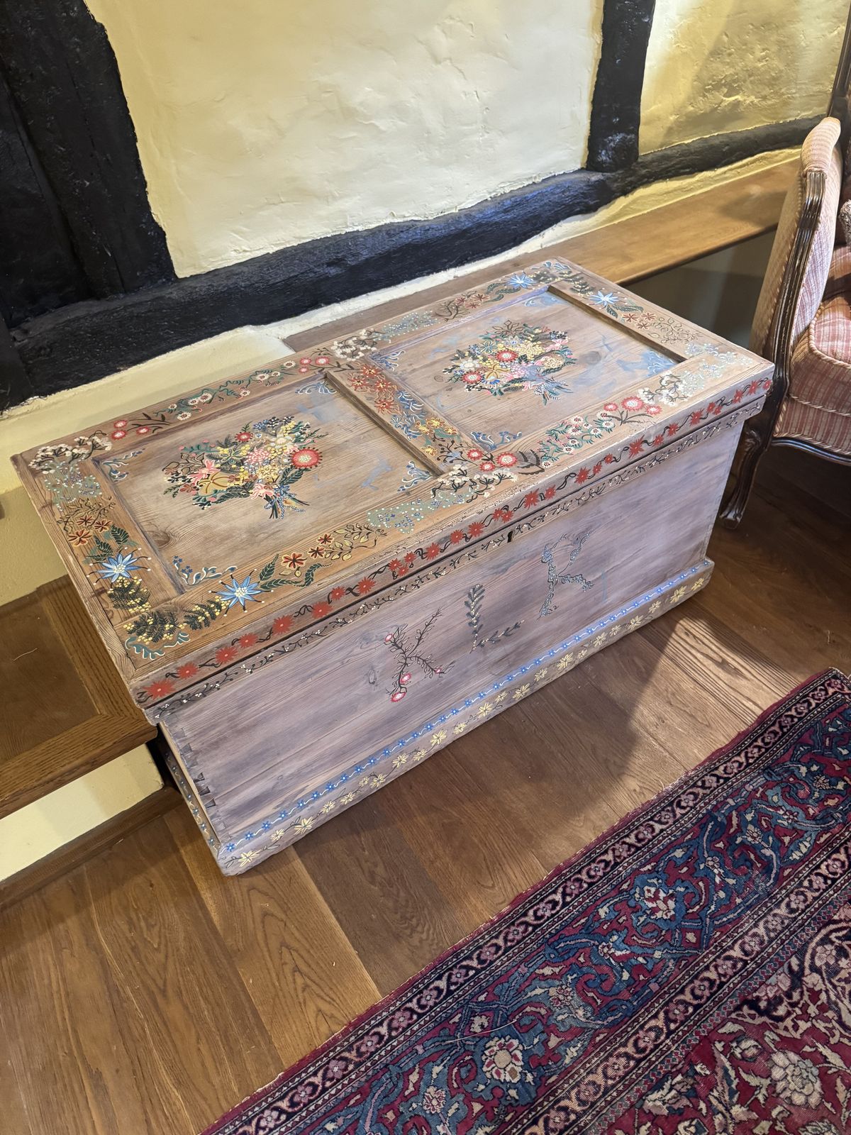 Large Hand Painted Blanket Chest photo Furniture