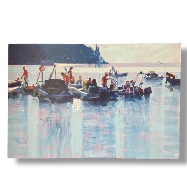 Paul Joseph Crank Acrylic On Canvas   End Of The Day Amalfi Coast