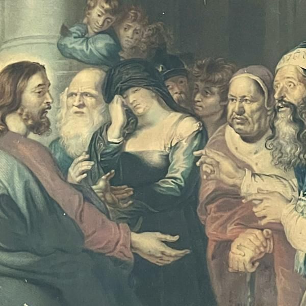 Well Framed Print Afterpaul Rubens   Christ And The Woman Taken In Adultery photo furniture