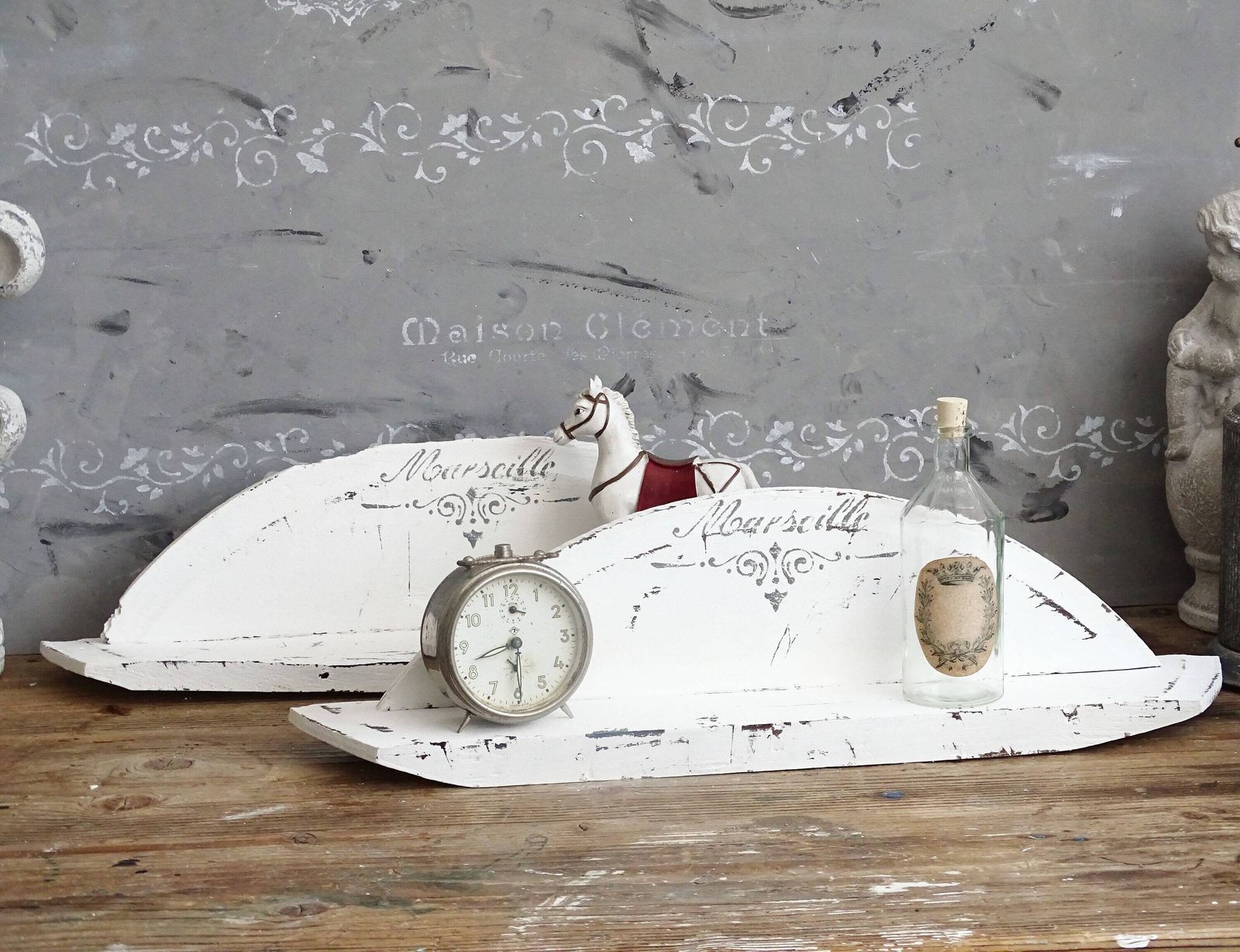 Antique Wood Wall Shelf: Shabby Chic Farmhouse Decor photo buy