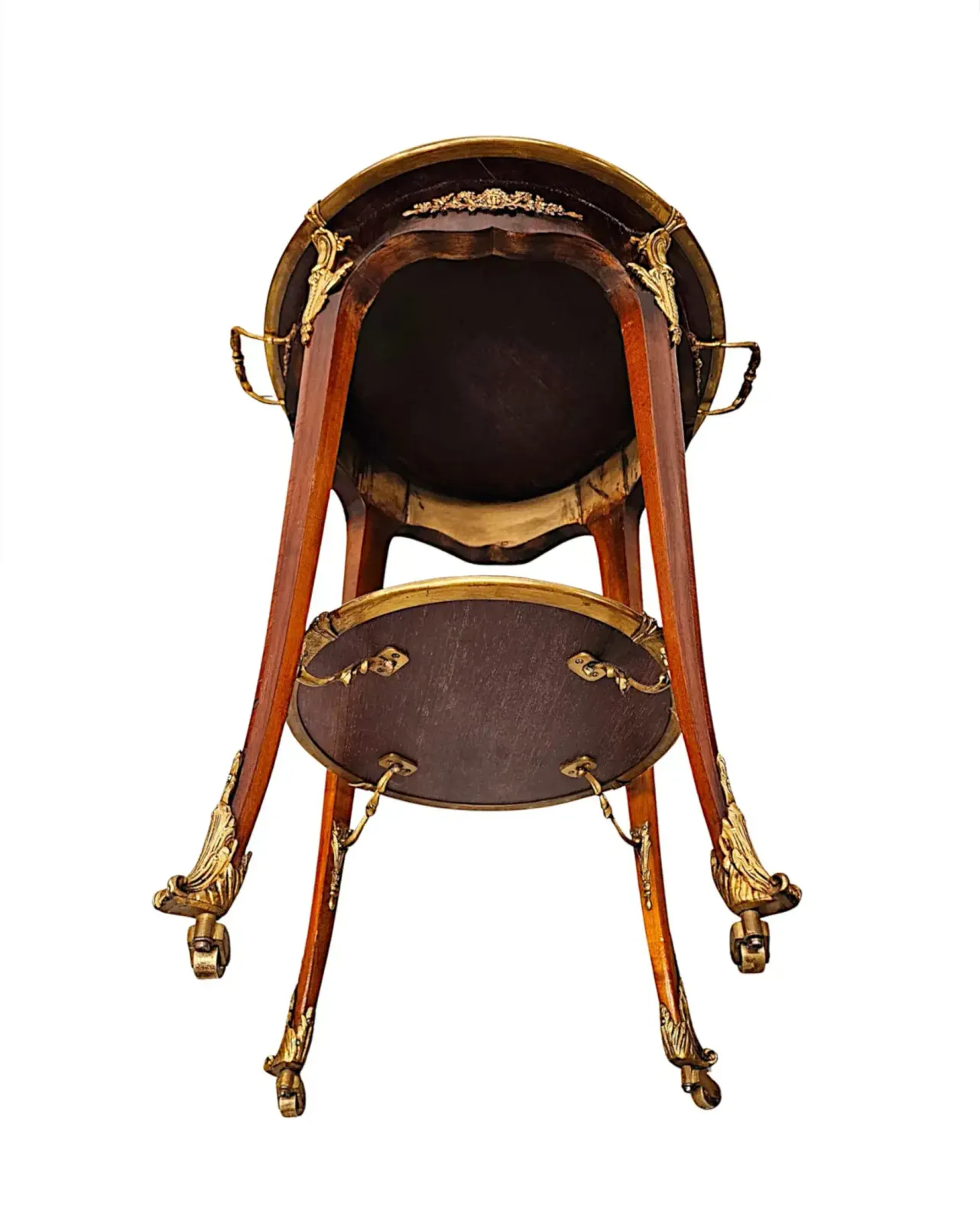 A Fabulous Pair Of 20th Century Marquetry Inlaid Occasional Tables With Ormolu Mounts photo vintage
