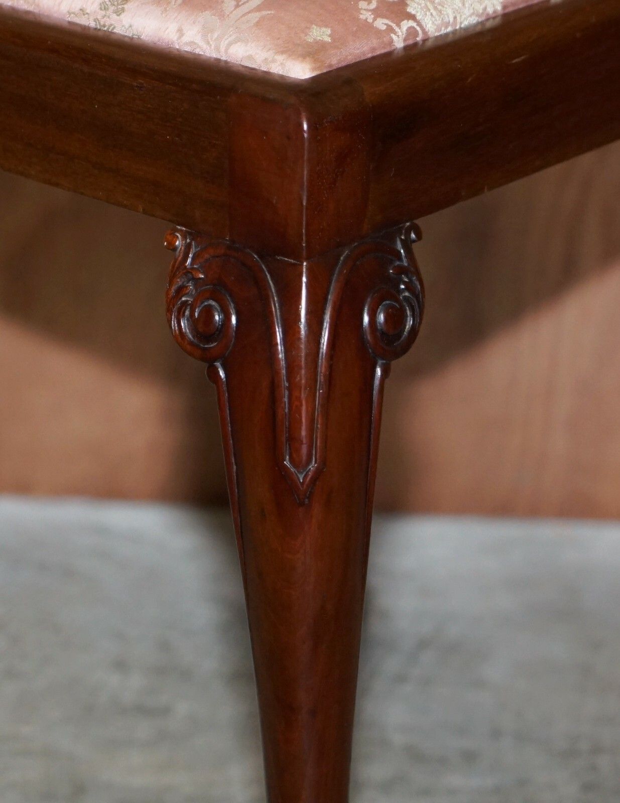 Pair Of Antique Honduras Mahogany English Hand Carved Lion Hairy Paw Feet Chairs photo buy