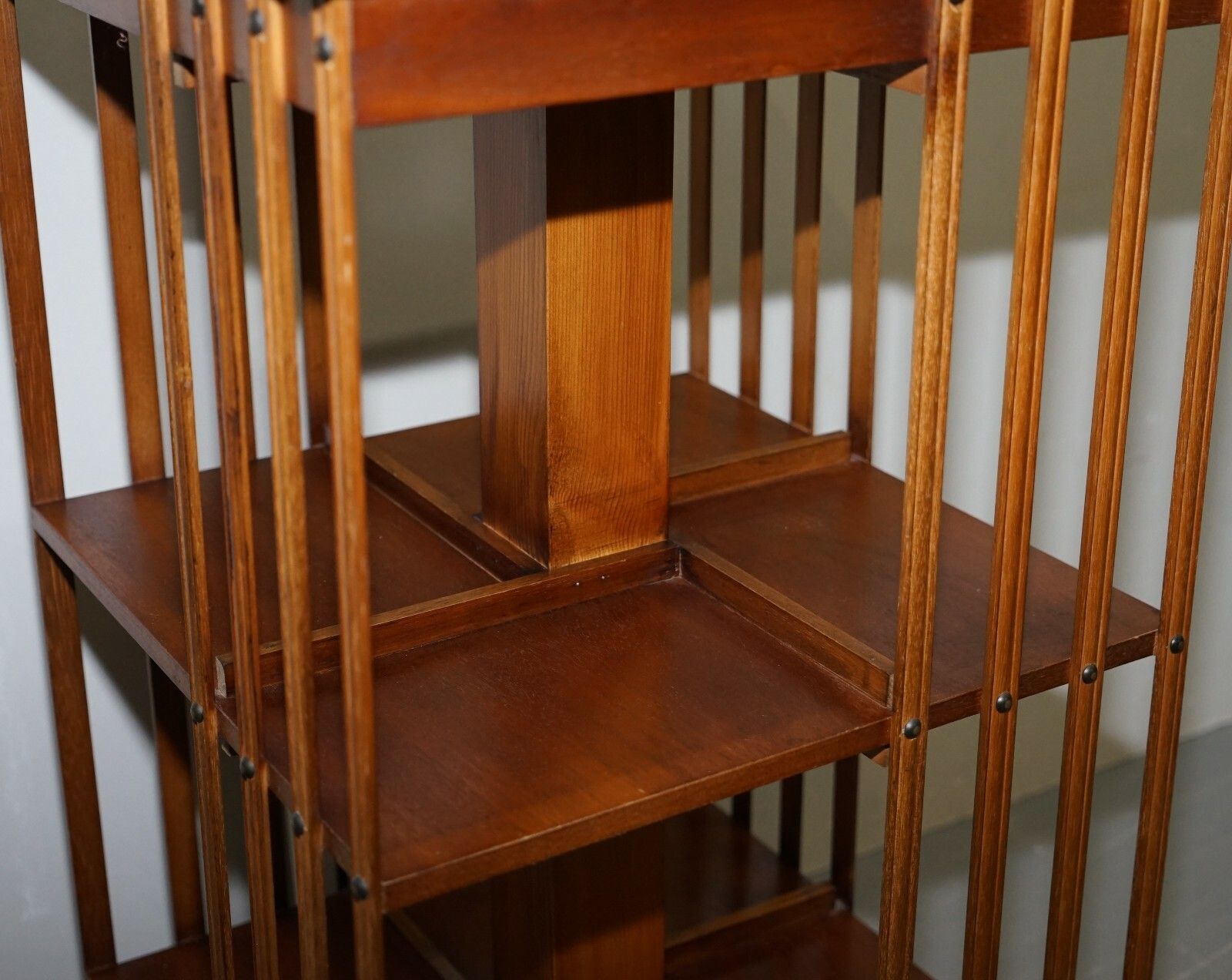 1350.0 Circa 1900 Edwardian Burr Walnut & Satinwood Revolving Bookcases Sheraton Inlaid photo
