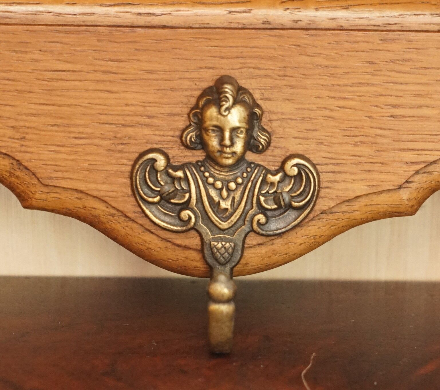 Antique Dutch Finely Light Oak Coat Hat Scarf Wall Rack Hanger French Hooks photo buy