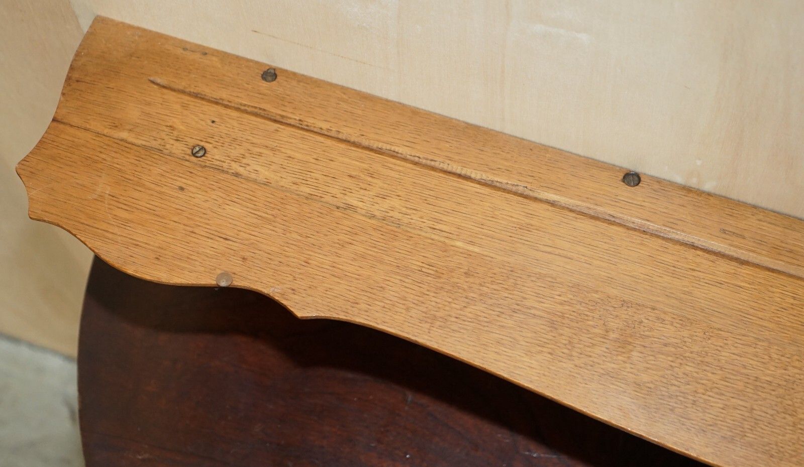 photo for sale Antique Dutch Finely Light Oak Coat Hat Scarf Wall Rack Hanger French Hooks