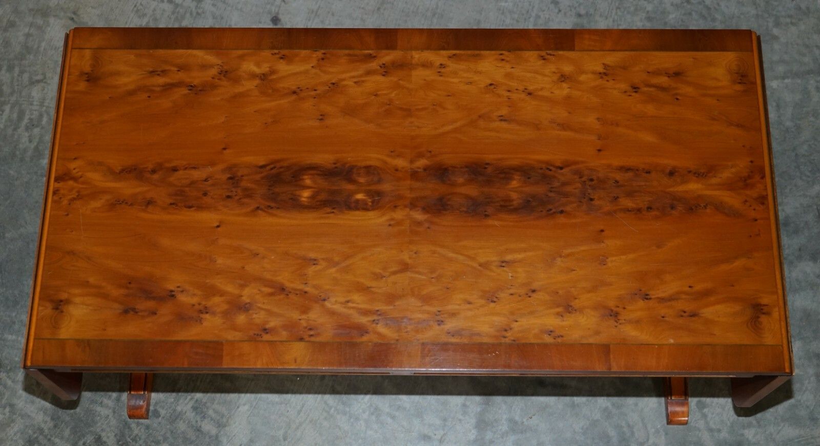 Sublime Vintage Bevan Funnell Extending Burr Yew Wood Coffee Table Part Of Suite photo Furniture