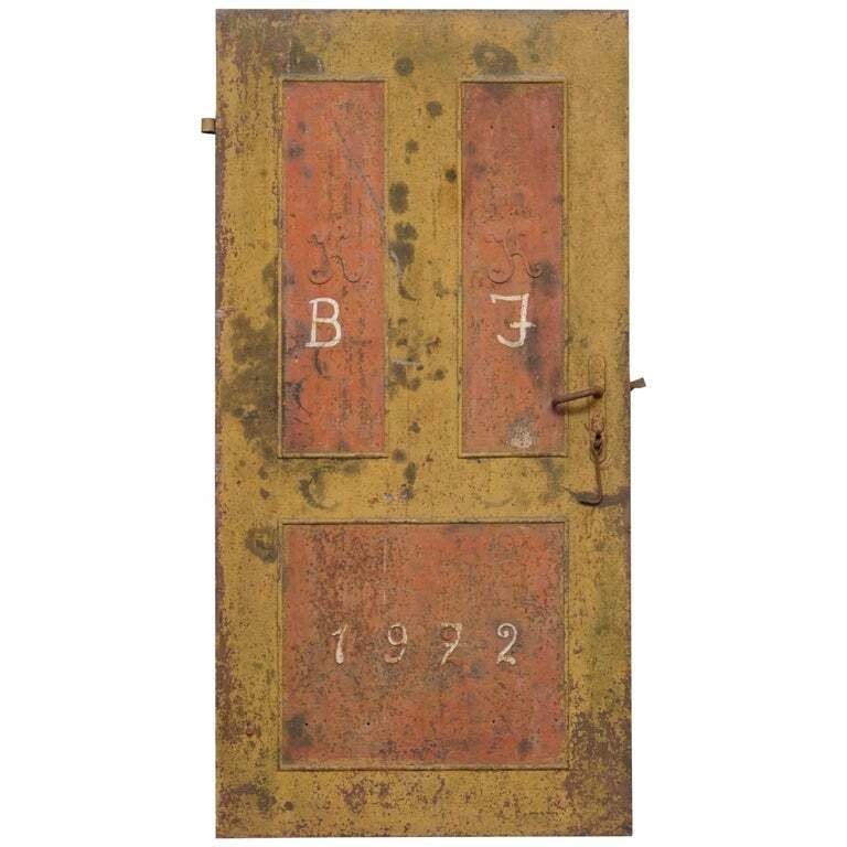 Rare 1922 Hand Painted Hungarian Hand Painted Security Anti Looting Door Hungry