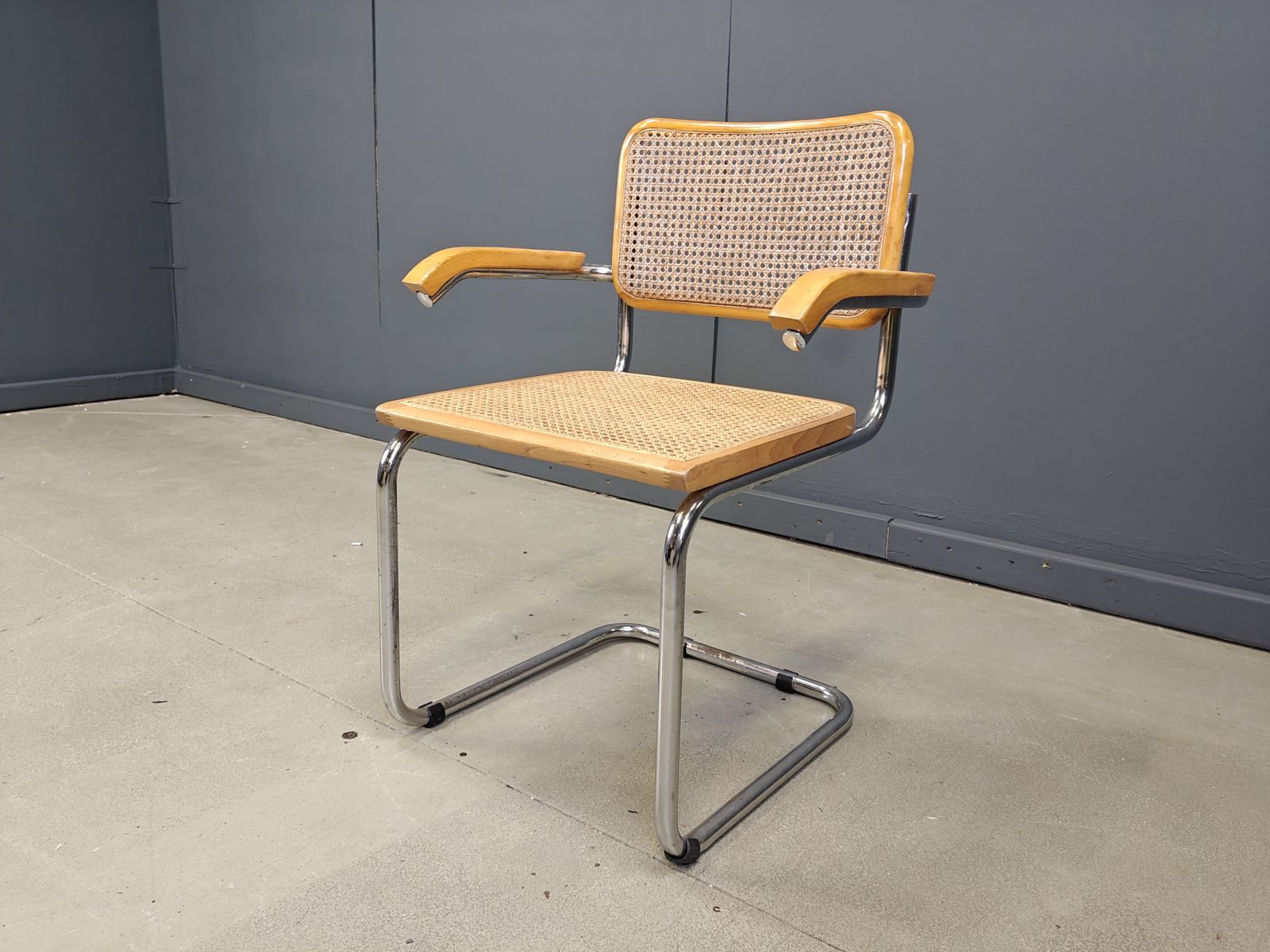 Vintage Cantilever Armchair Attr To Marcel Breuer 'Cesca' Chair   1970s