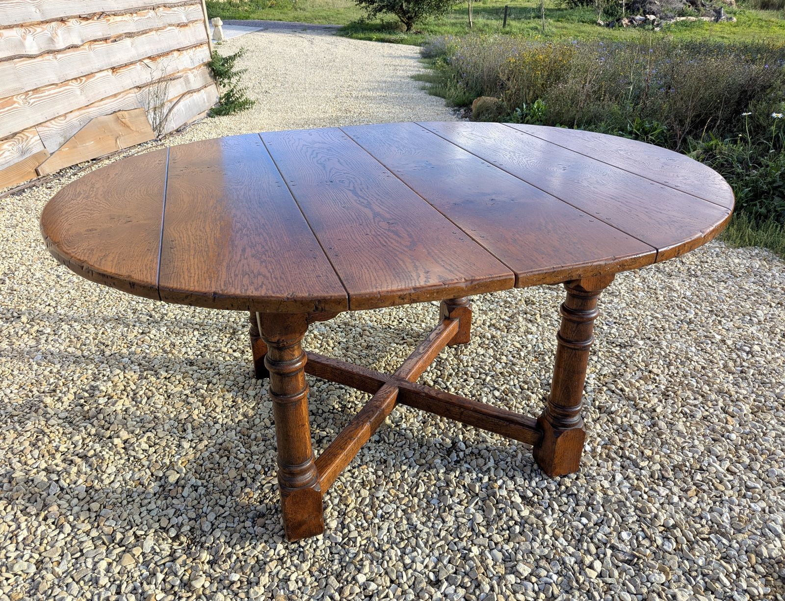 Heavy Pippy Oak Extending Table   Batheaston Furniture  Seats 10 12   Oval photo furniture