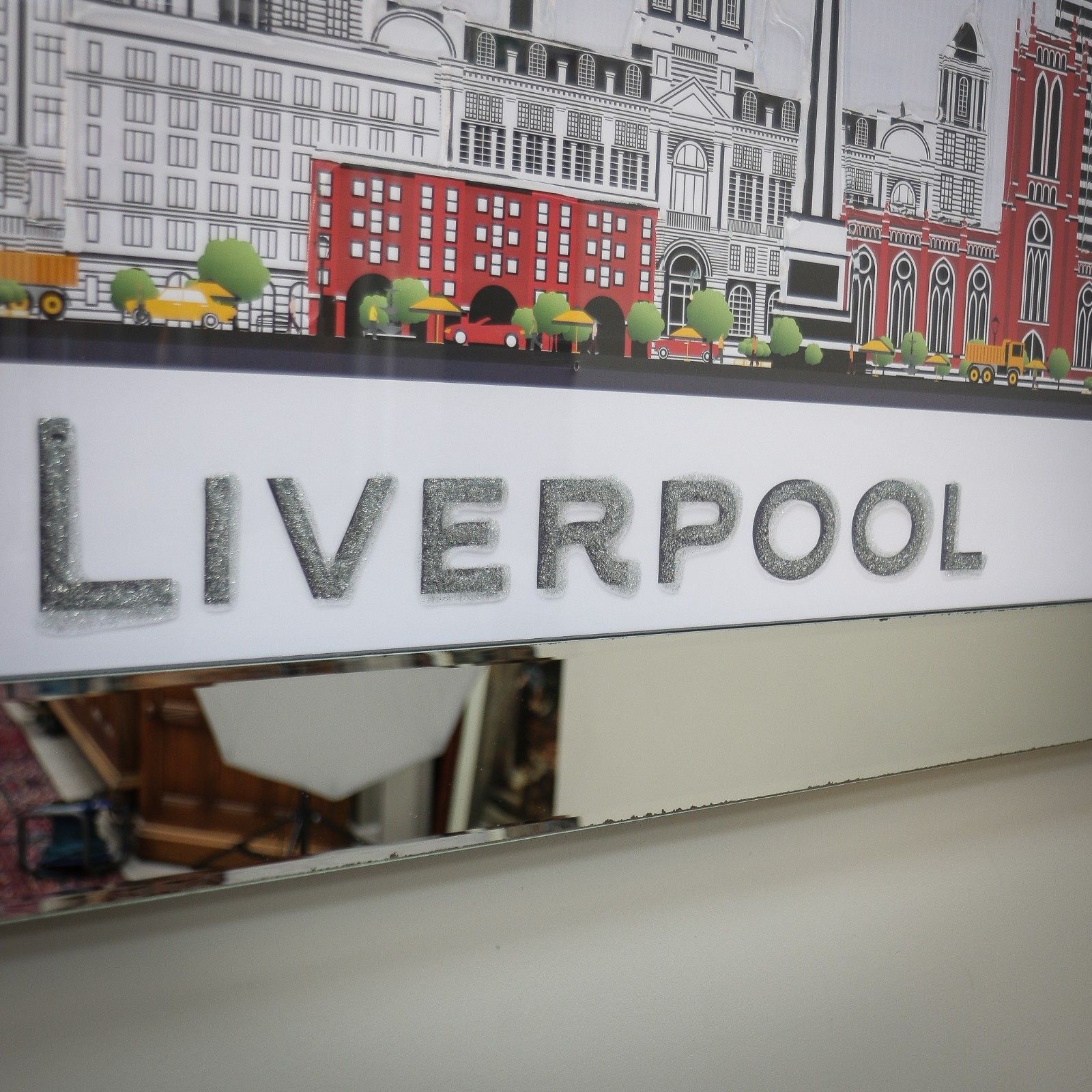 Art Liverpool City Skyline Picture With Textured Glass Finish photo