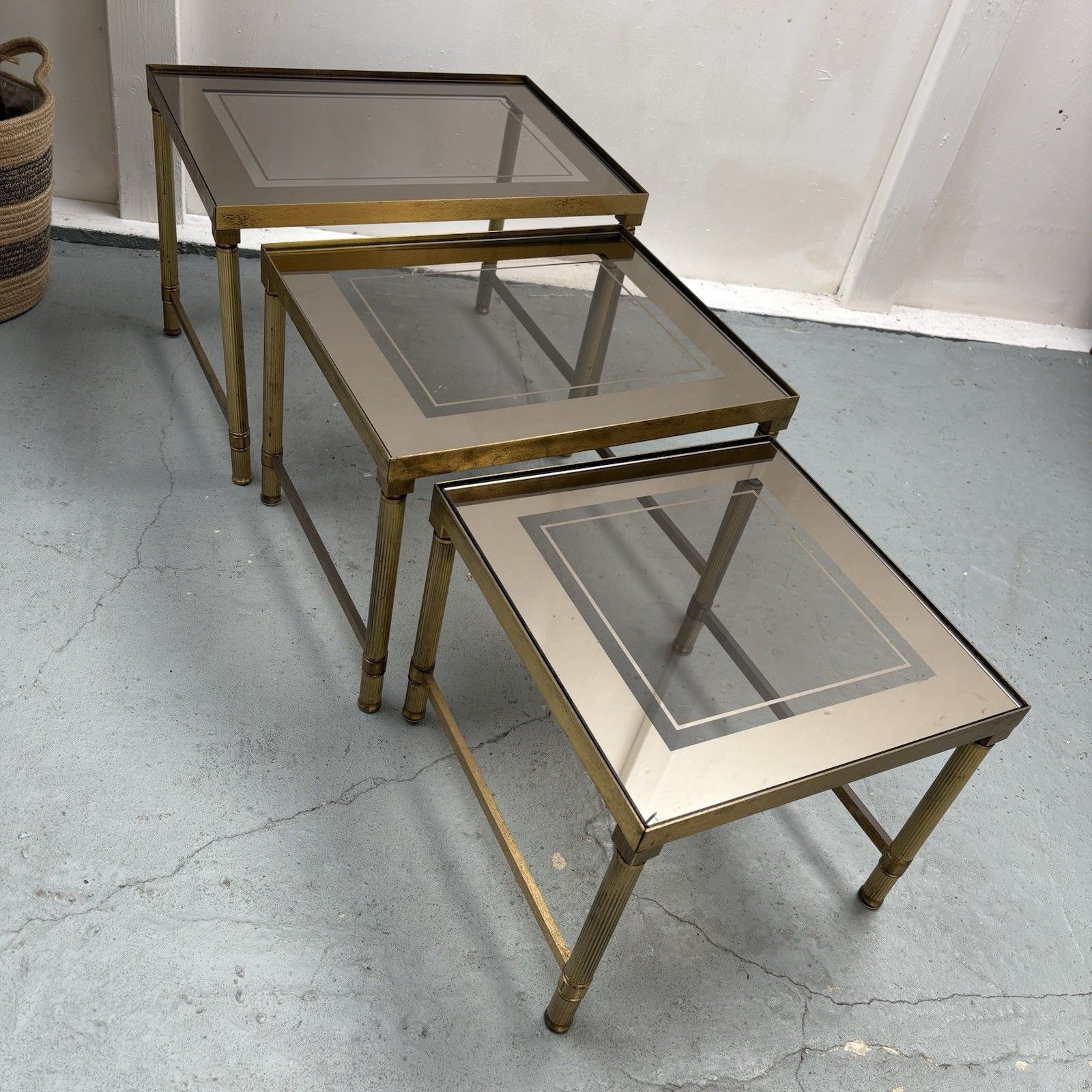 Maison Bagues Trio Of Nesting Tables, France Mid 20th Century photo furniture