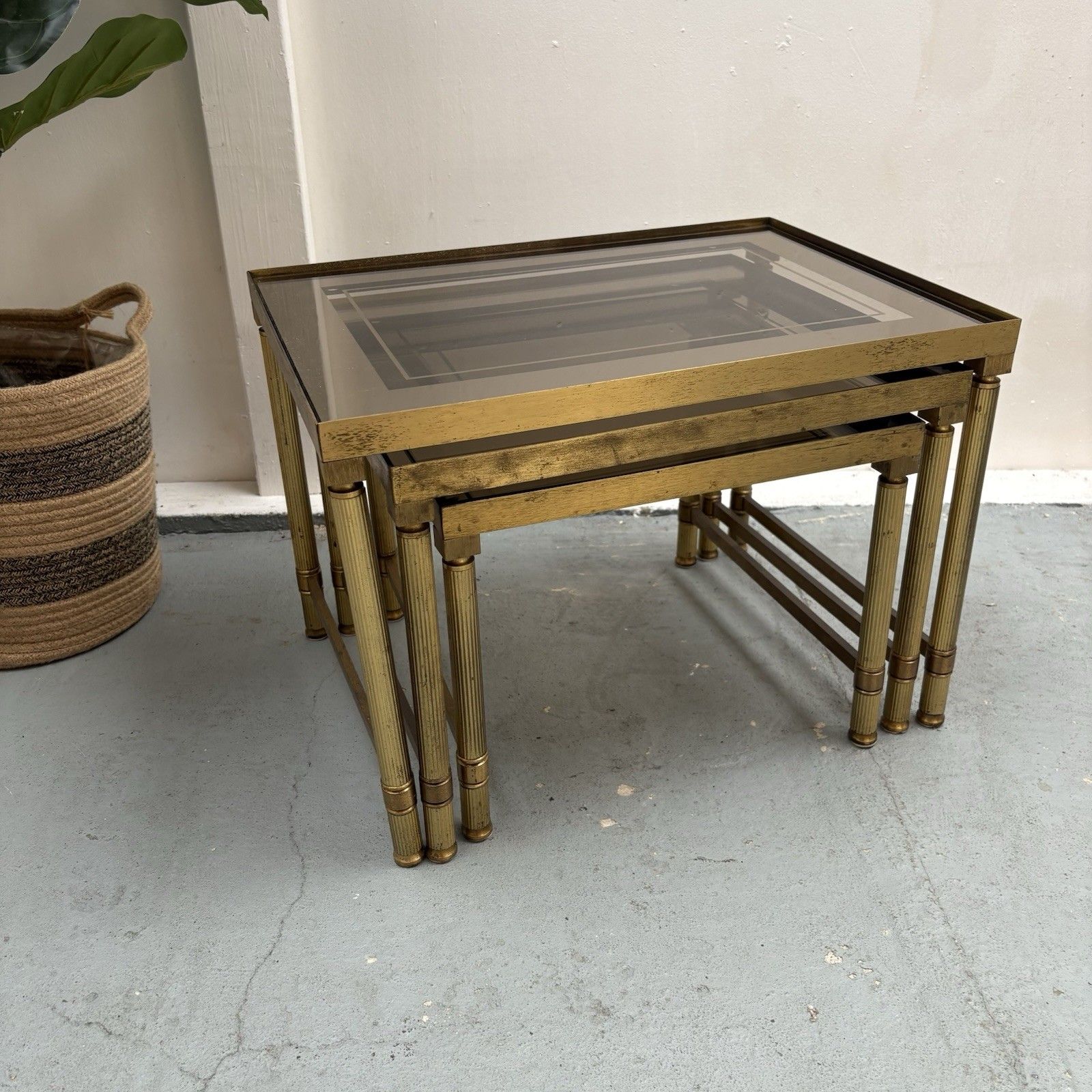 395.0 Maison Bagues Trio Of Nesting Tables, France Mid 20th Century photo