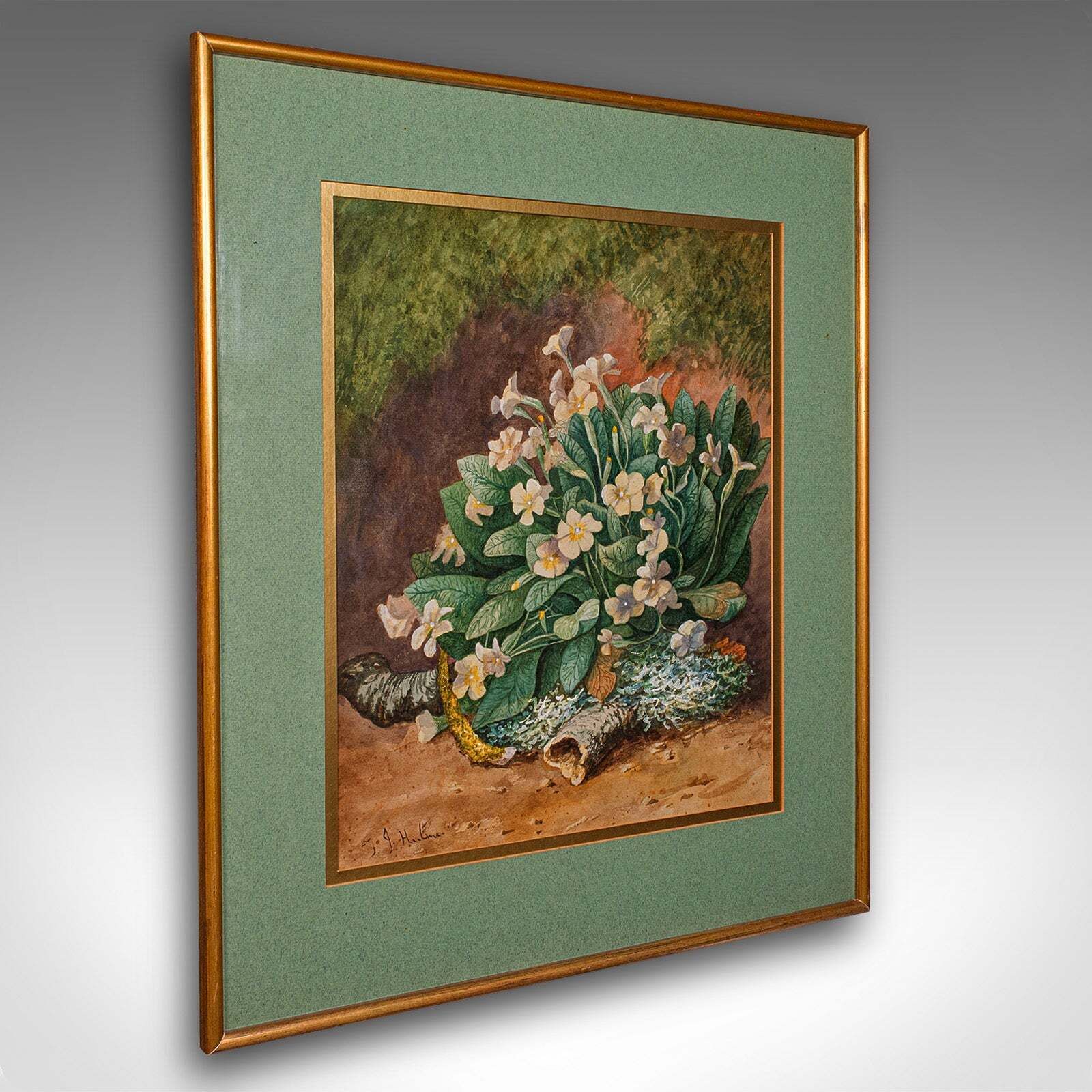 Vintage Still Life, English School, Watercolour, Flower Picture, Painting, Art