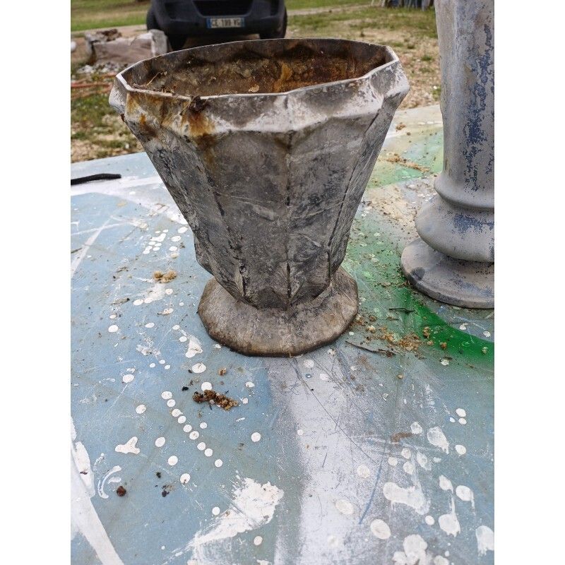 194.0 Lot Of 6 Cast Iron Vases From 1900 From Charleville Mézières photo