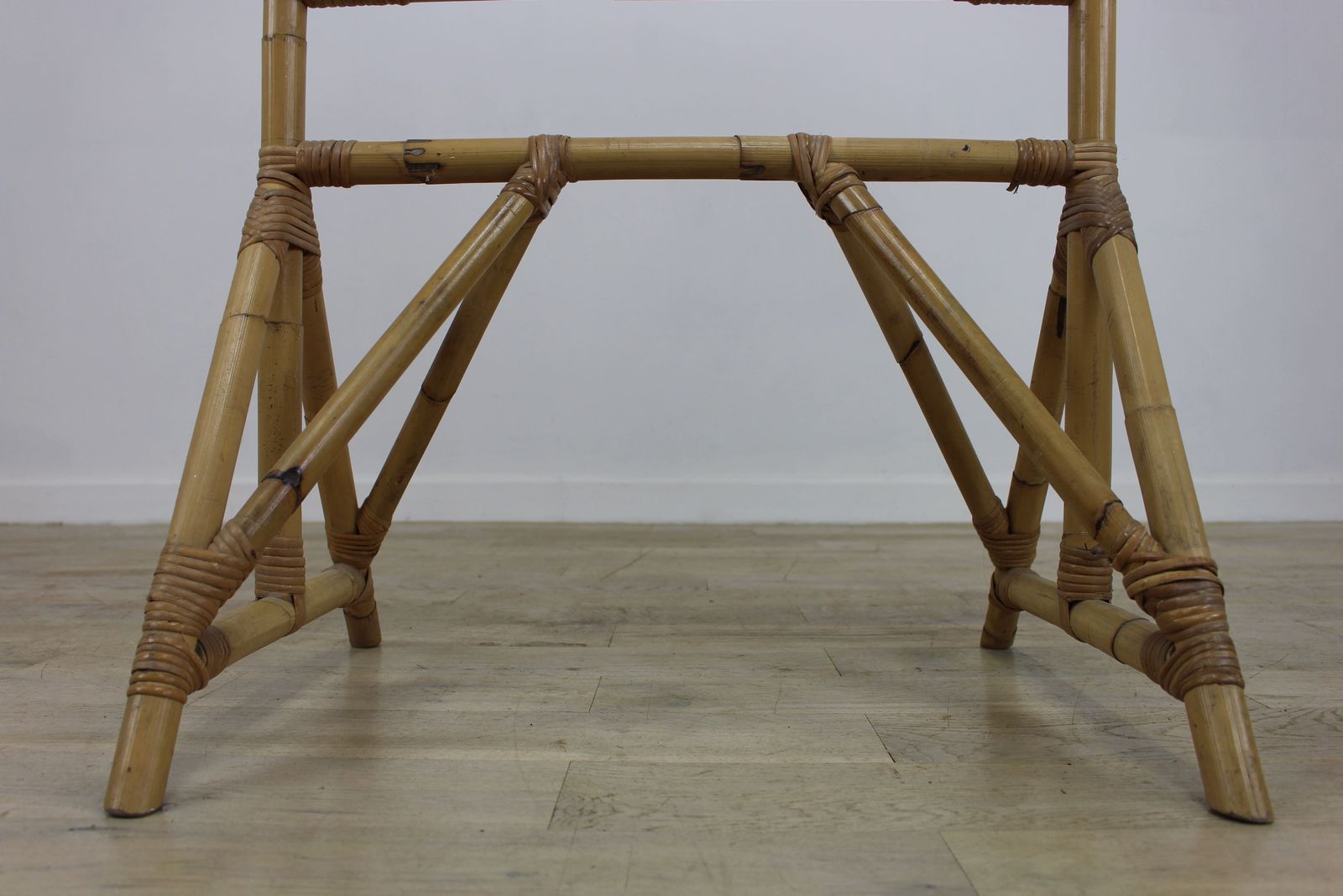 Vintage 1980s Cheval Full Length Bamboo Mirror photo for sale