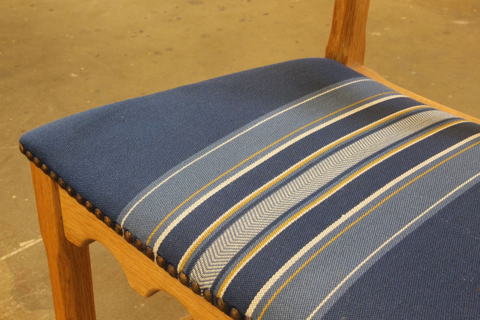 photo vintage Vintage 1960s Danish Brutalist Oak Ladder Dining Chairs Style Of Kjærnulf