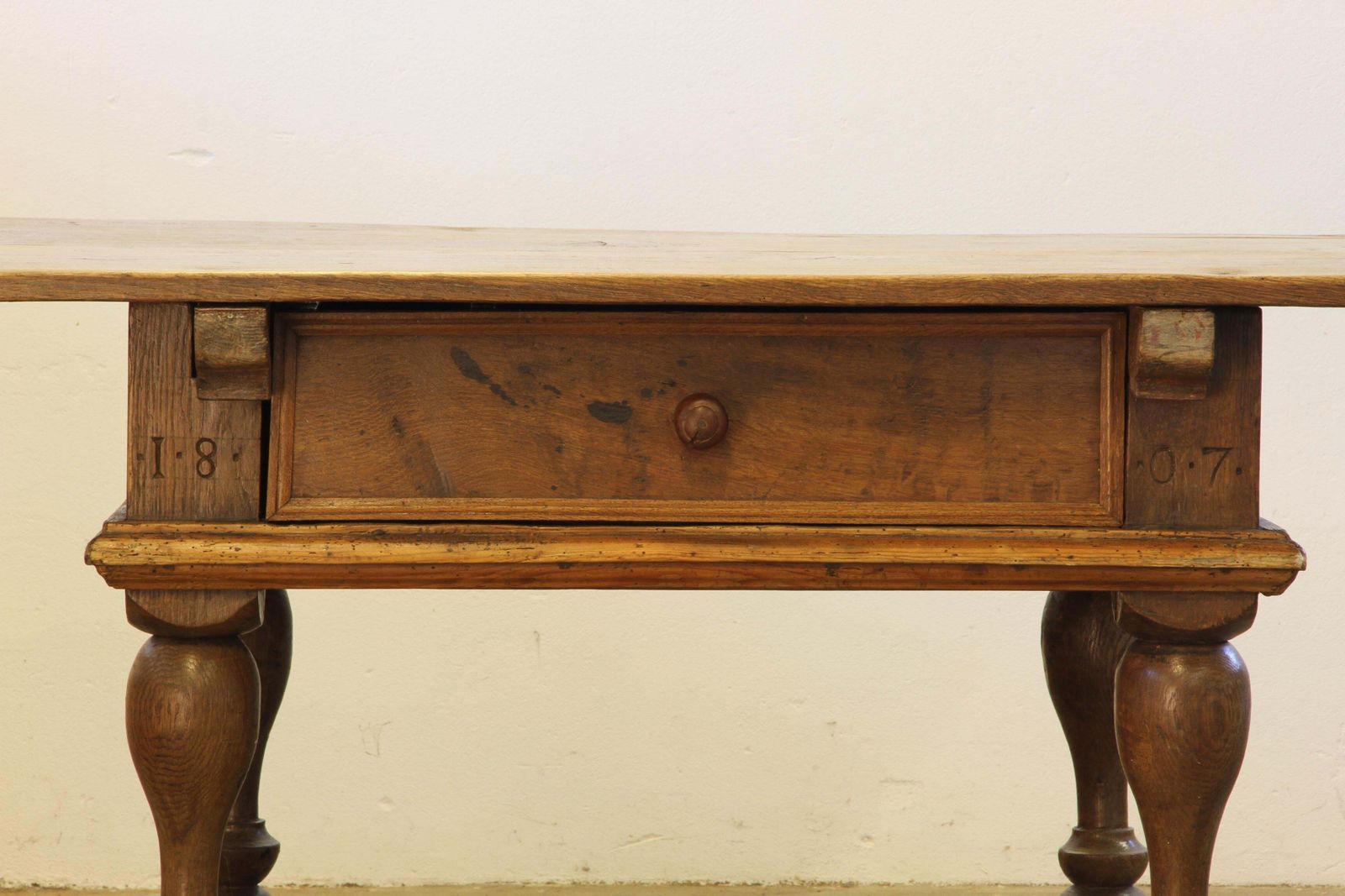 Baroque Antique Nordic Provincial Oak Table 1800s Rustic Farmhouse, Rich Patina photo Furniture