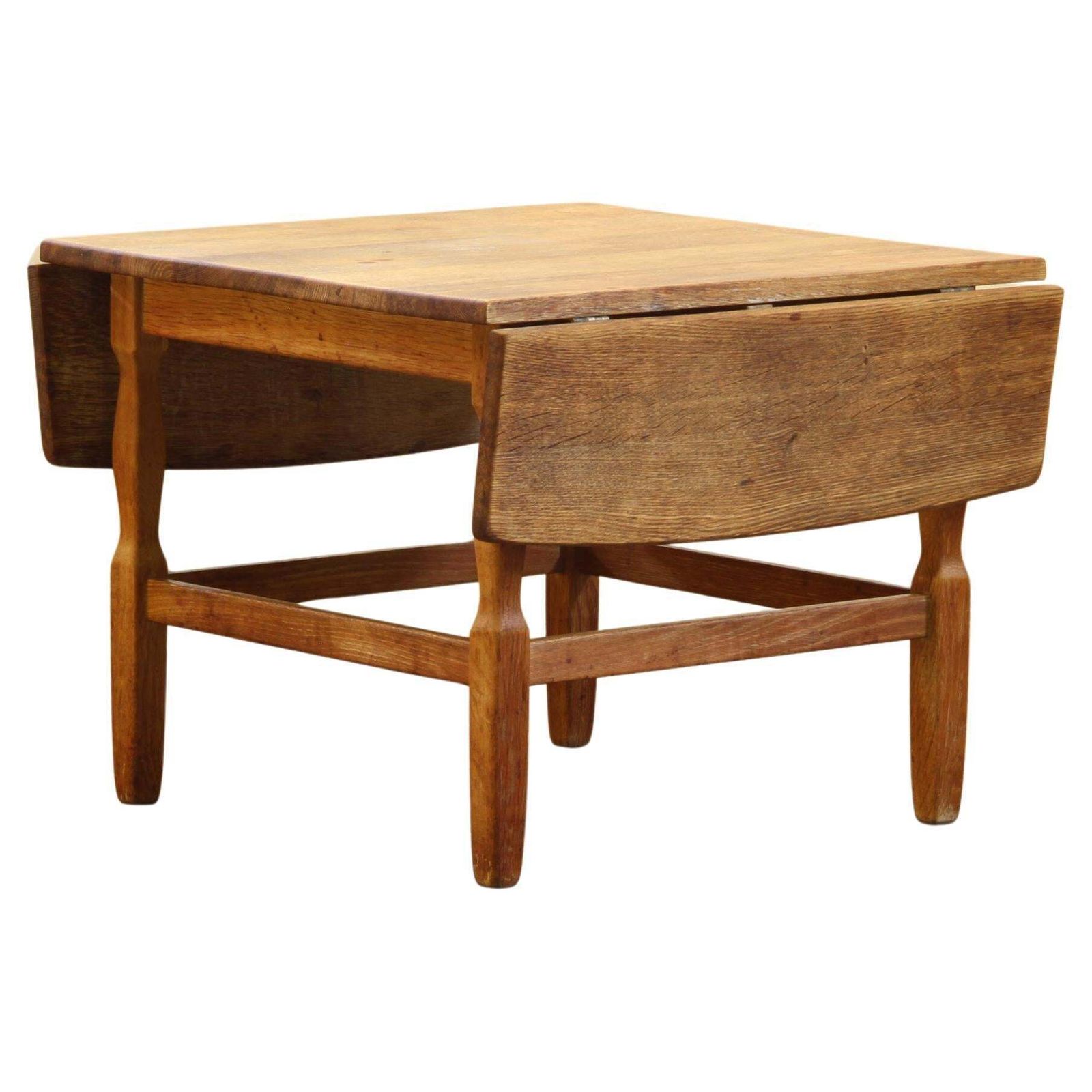 1960s Mid Century Brutalist Danish Coffee Table In Oak Attributed To Kjærnulf