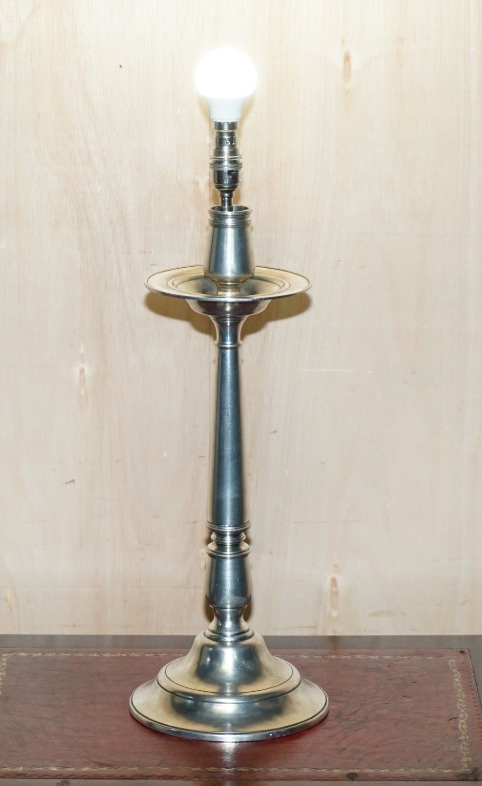 Rrp £1950 Pair Of Owl Arte Italica Tavola Marinoni Candlestick Pewter Lamps photo vinterior