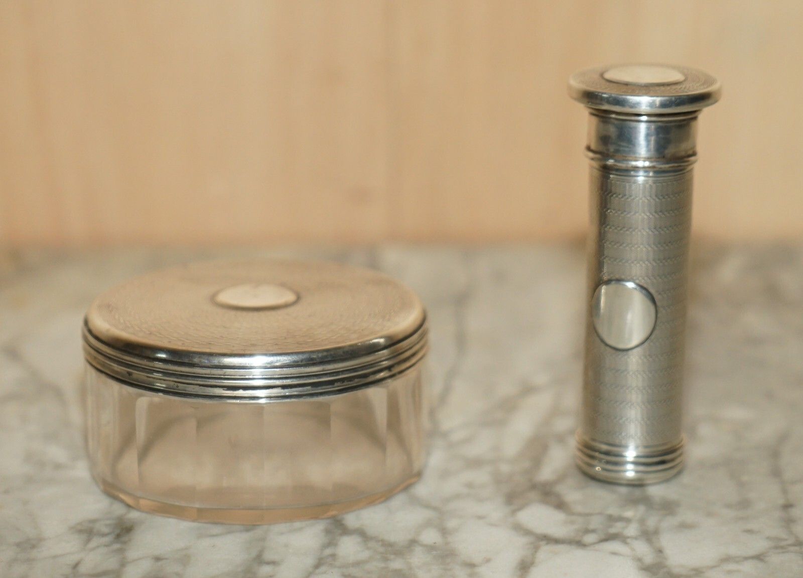 photo for sale For Restoration Antique Rosewood Brass Vanity Box Sterling Silver Pieces Inside