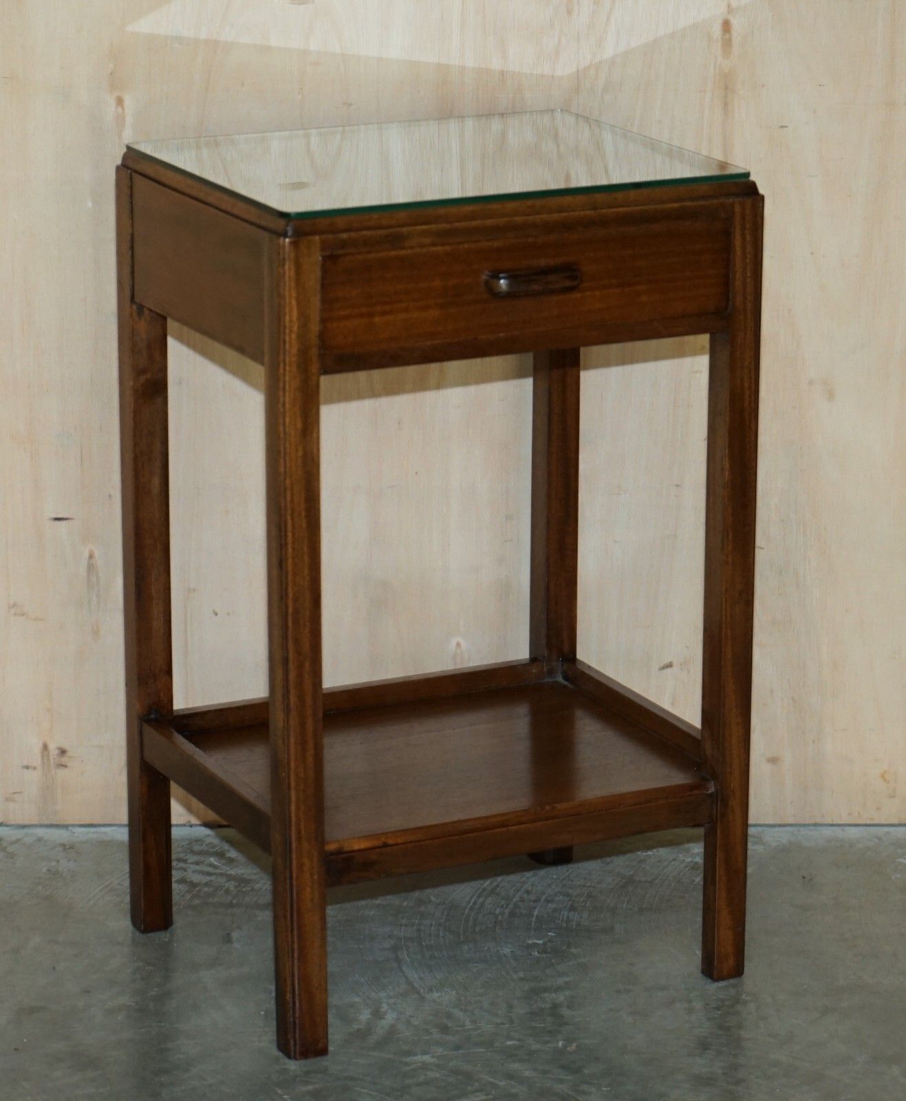 Pair Of Tall Moss Partners 1952 Mid Century Modern English Oak Side End Tables photo for sale