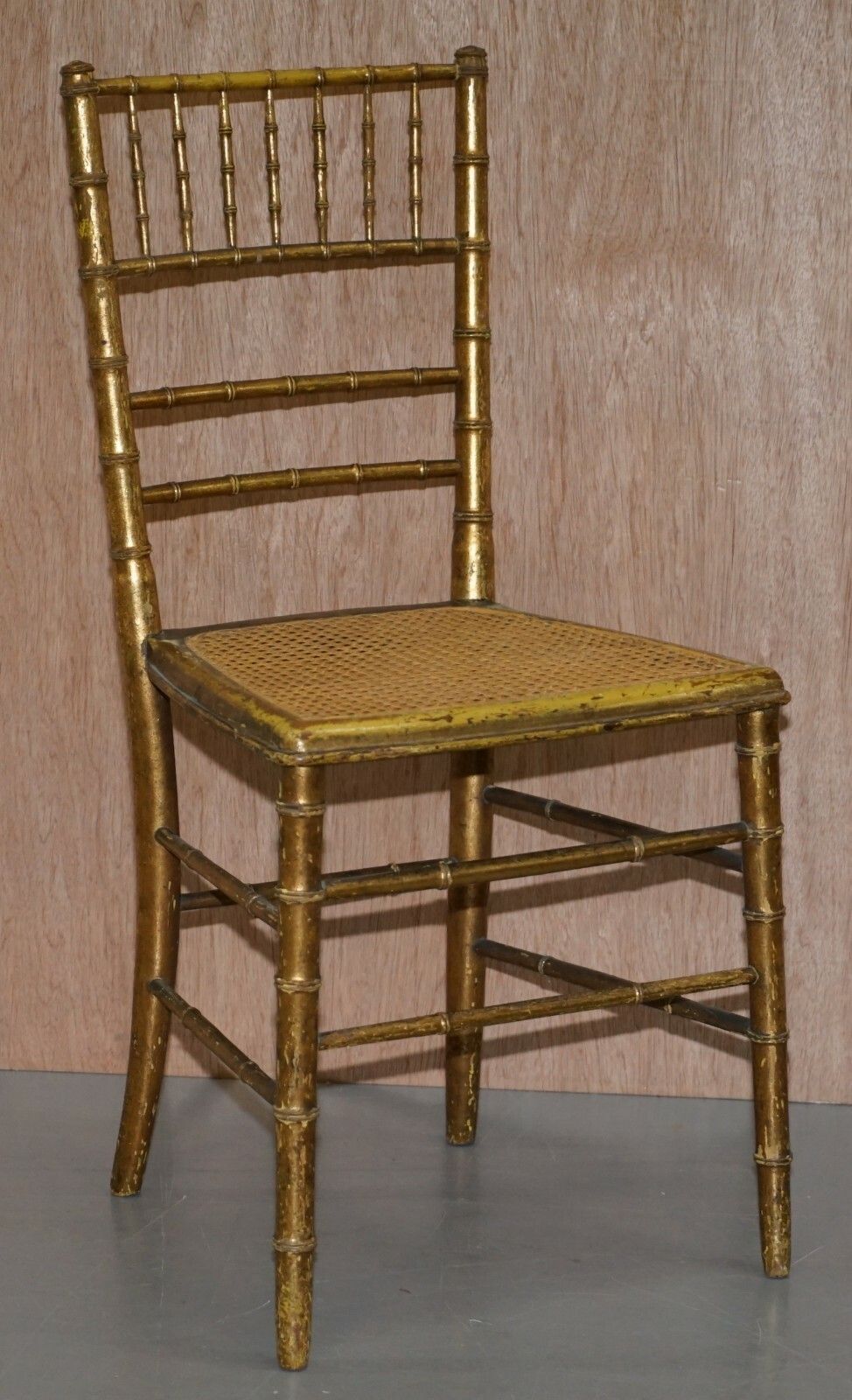 Pair Of Original Giltwood Famboo Regency Bergere Chairs With Period Gold Gilding photo furniture