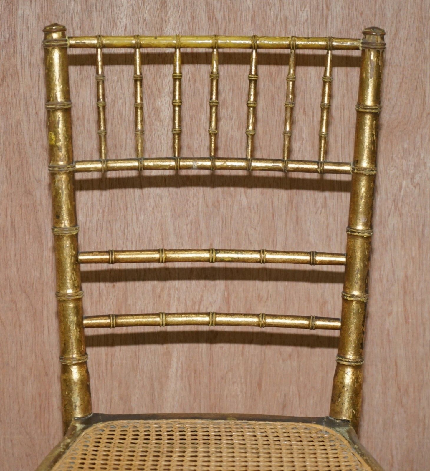 Pair Of Original Giltwood Famboo Regency Bergere Chairs With Period Gold Gilding photo Furniture