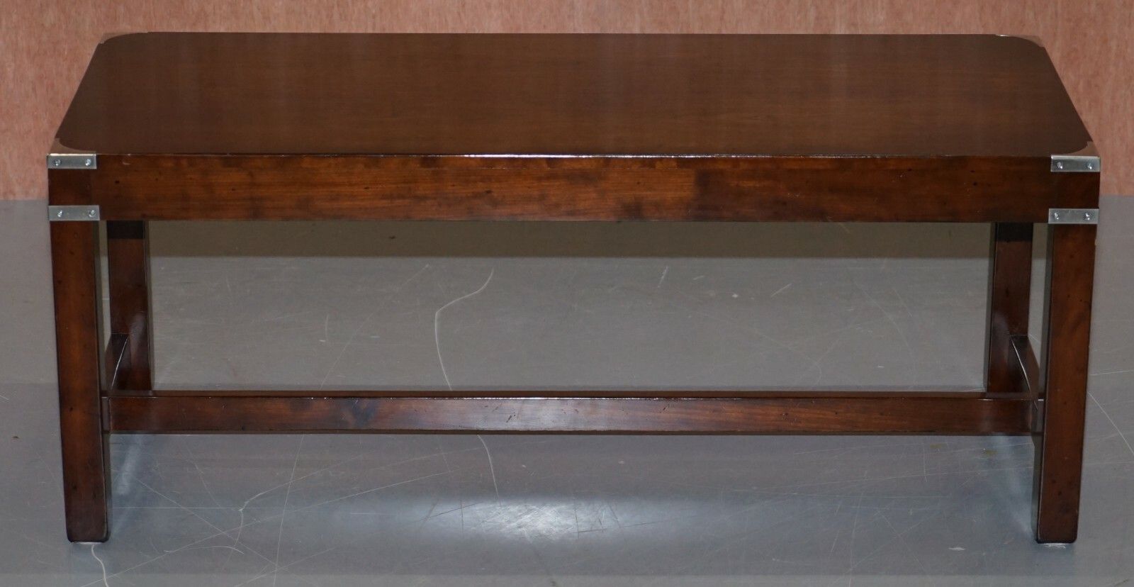 Luxury Rrp £2400 Kennedy Harrods London Military Campaign Coffee Cocktail Table photo for sale