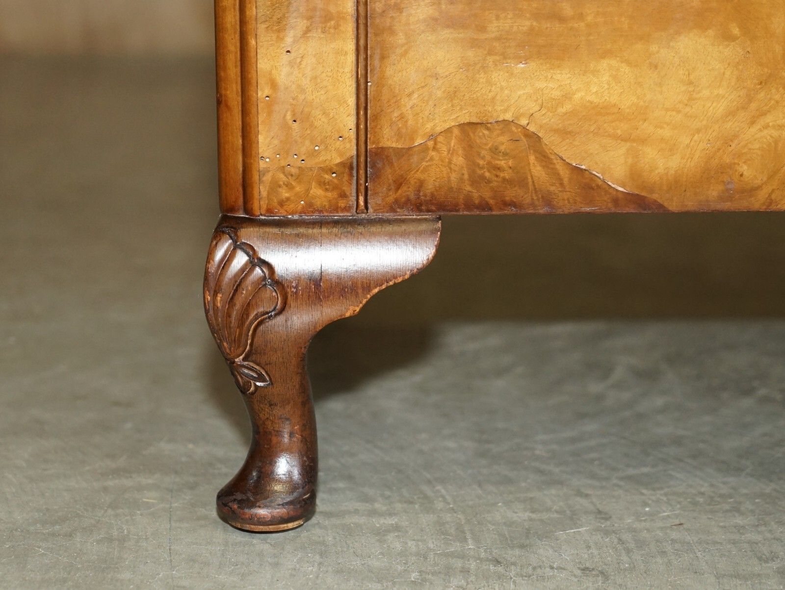Stunning Double Sized Circa 1900 Burr Walnut English Bedstead Frame Part Suite photo Furniture