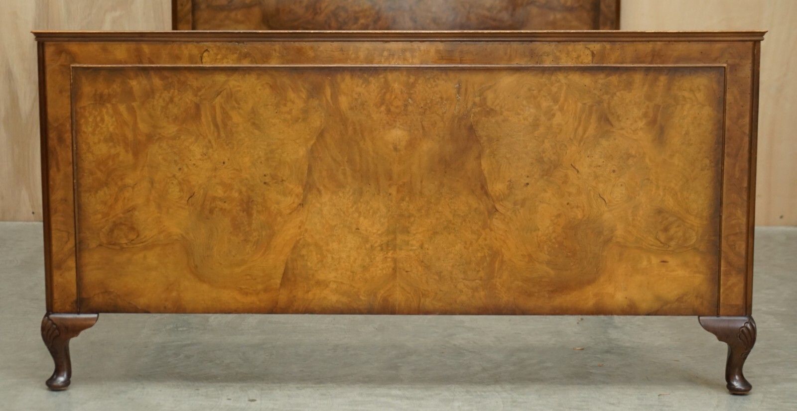 Stunning Double Sized Circa 1900 Burr Walnut English Bedstead Frame Part Suite photo buy
