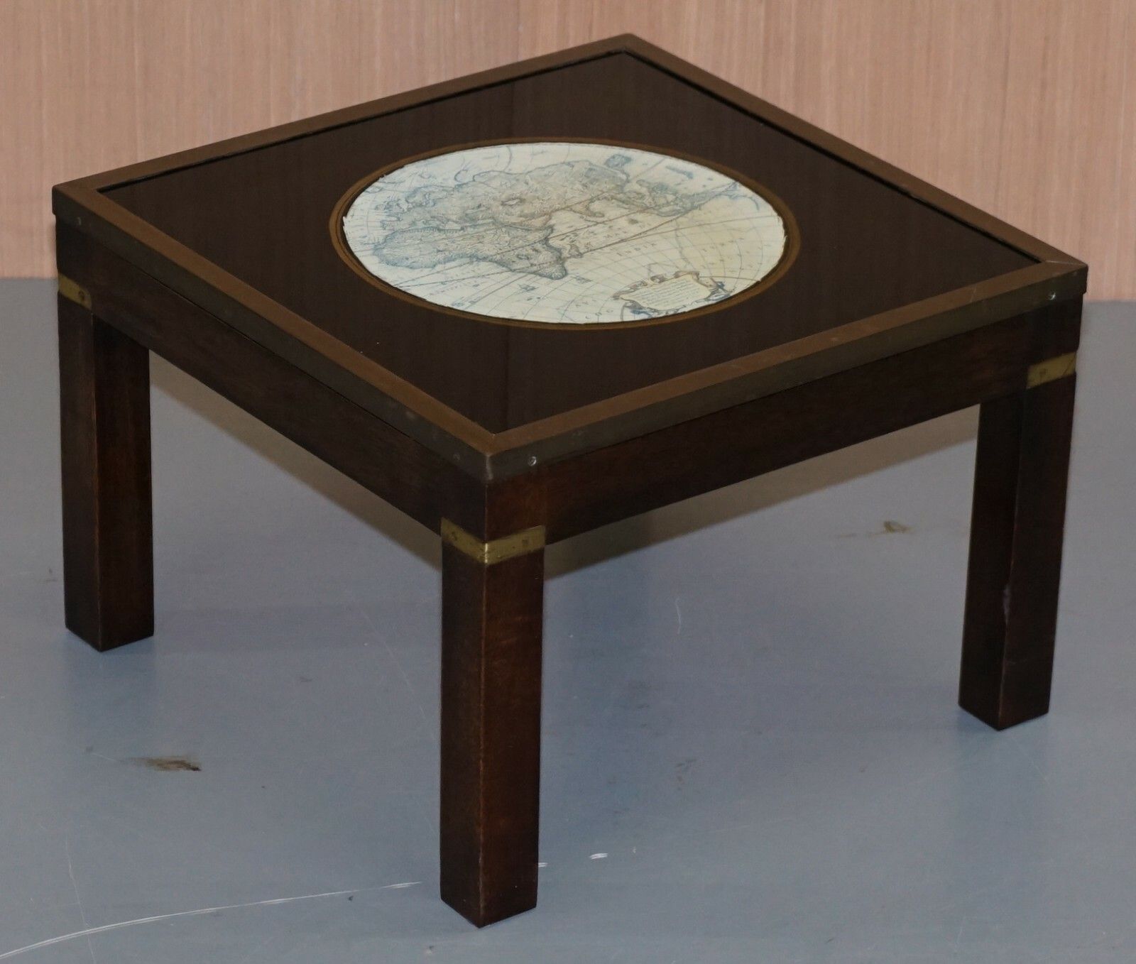 Furniture Stunning Coffee & Side Table Nest Of Tables Military Campaign With World Maps photo