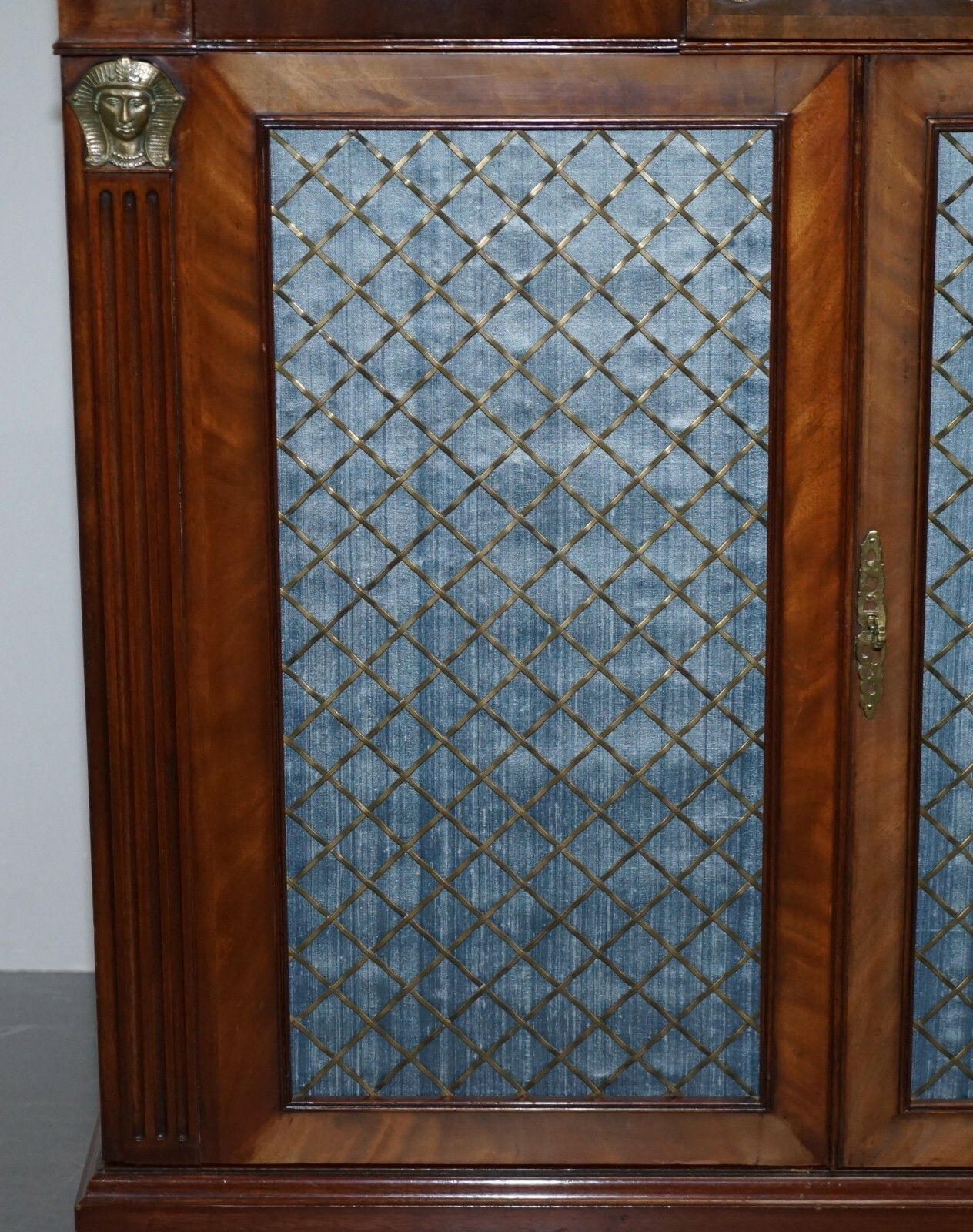 photo for sale Antique Circa 1900 Flamped Mahogany Gilt Bronze Sideboard In The Regency Taste