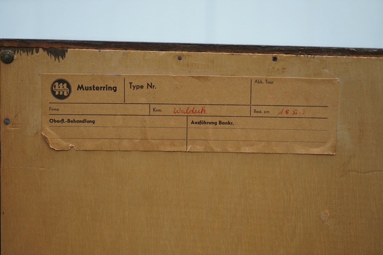 1250.0 Vintage Mid Century Modern Stamped Musterring Oberfl Behandlung Bookcase photo