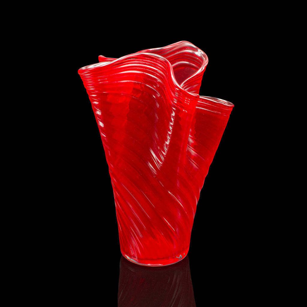Large Vintage Display Vase, Italian, Murano Art Glass, Flower Sleeve, Circa 1970 photo for sale