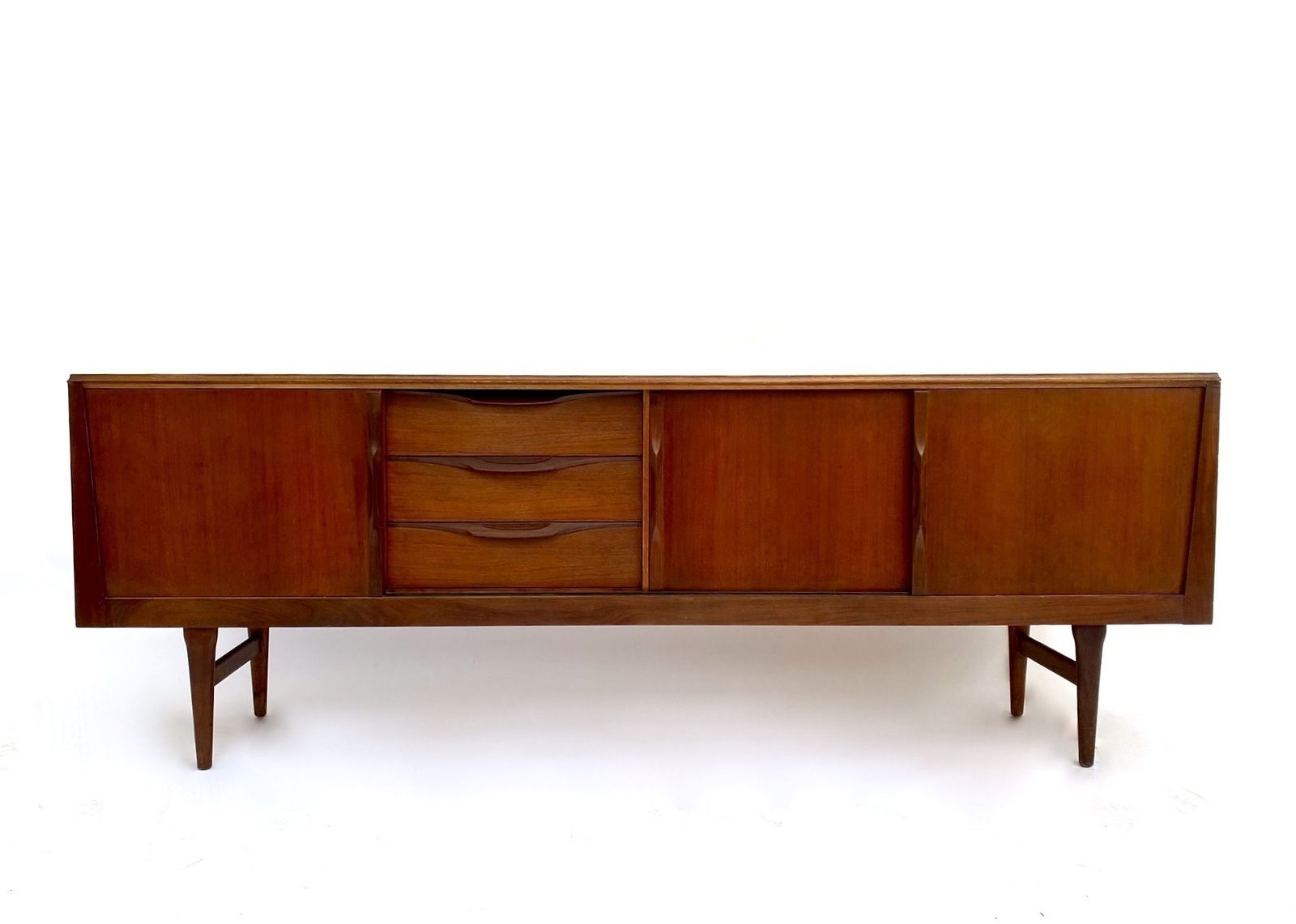 British Elliots Of Newbury Large Teak Sideboard With Sliding Doors Mid Century 1960s